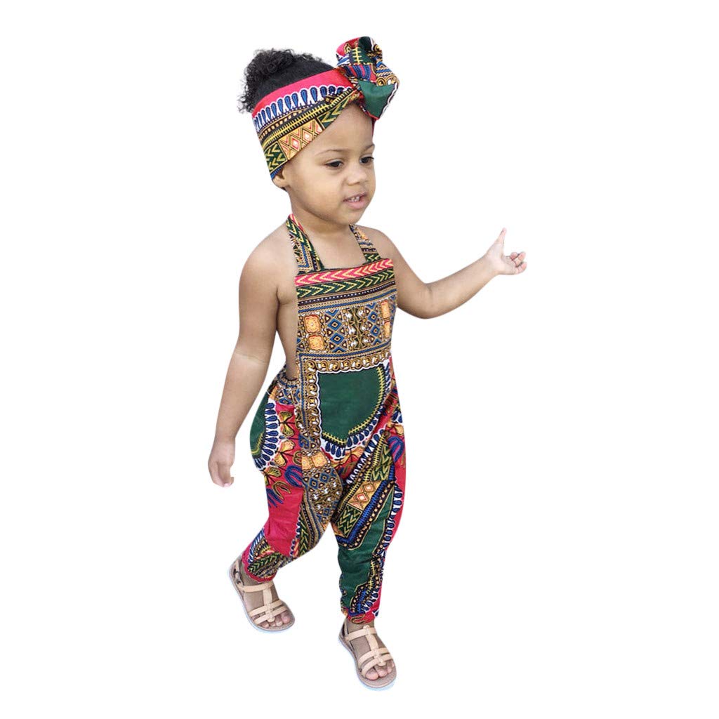 African Dashiki Summer Jumpsuit for Toddlers - Sleeveless Romper for Baby Girls & Boys - Perfect for Beach, Playdates & Summer Outfits