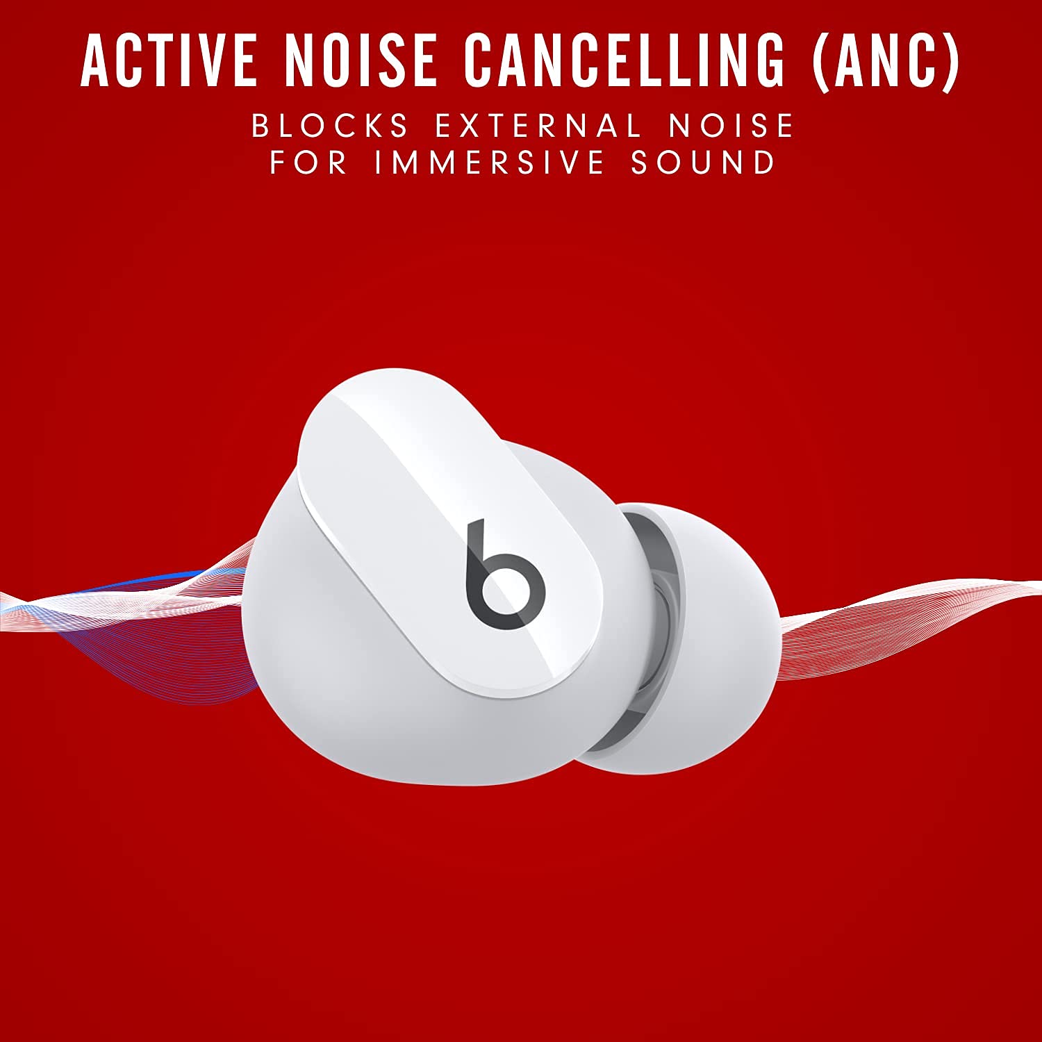 Beats Studio Buds - True Wireless Noise Cancelling Earbuds with Active Noise Cancellation - White (Renewed Premium) - Perfect for Workouts, Commuting & Travel