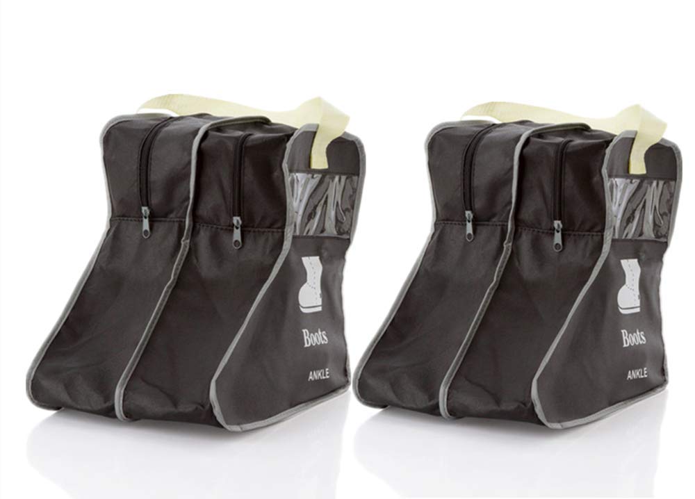 2 Pack Portable Boot Storage Bags - Short Boot Protector Covers for Travel & Organization (Black) | Keep Boots Clean & Dust-Free at Home or On the Go