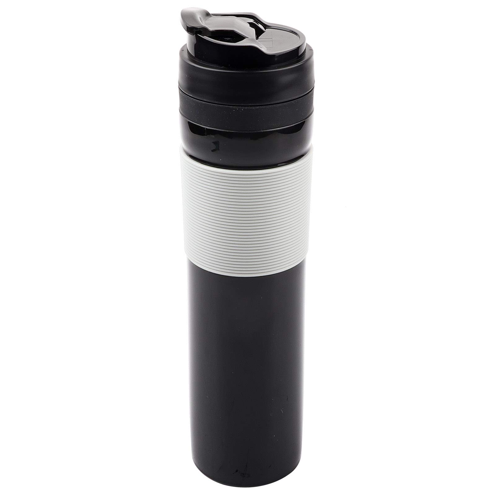 Greensen 350ml French Press Coffee Maker - Portable Travel Mug for Coffee & Tea, Insulated Stainless Steel Thermos for Work, Car, Camping & Outdoor Adventures (Black)