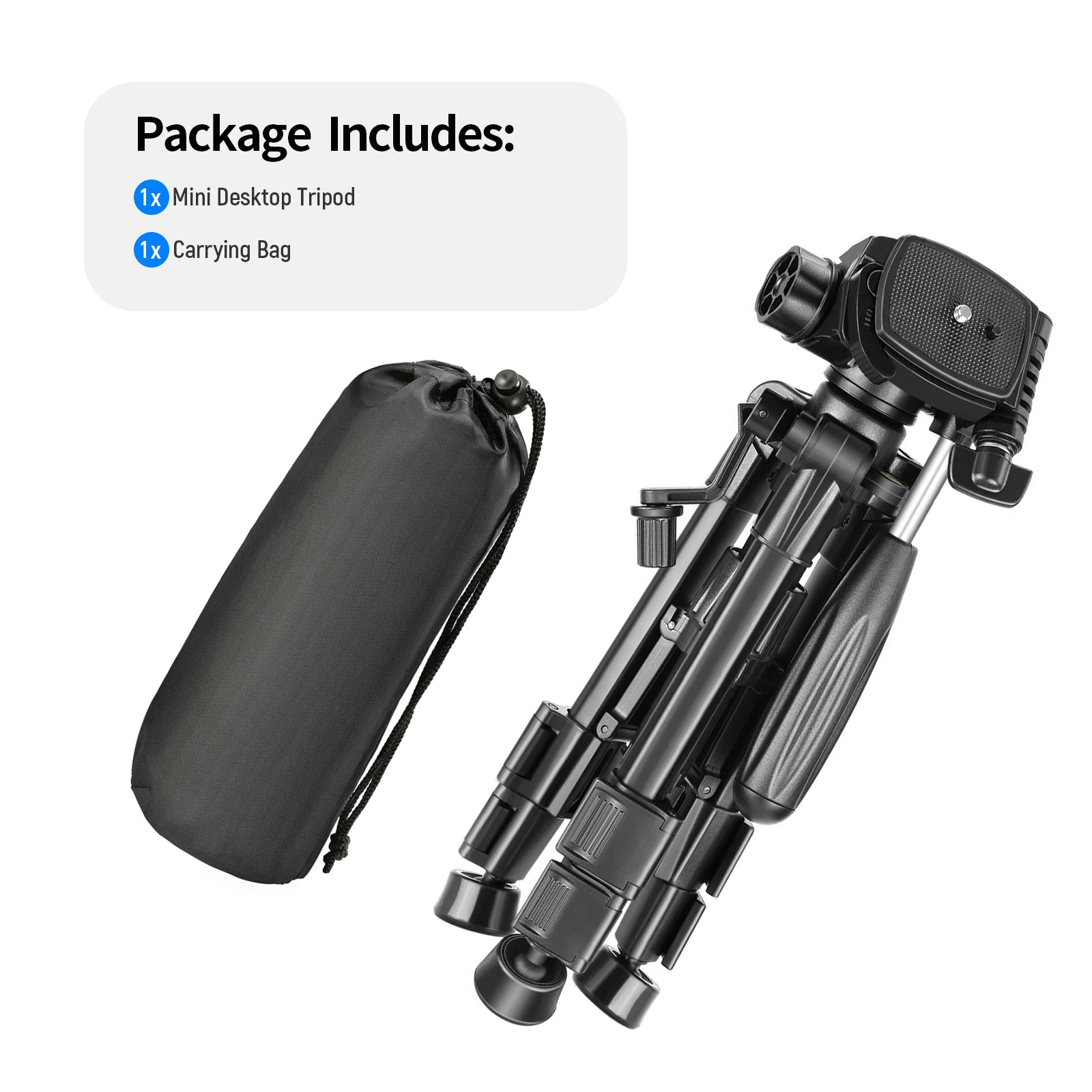 NEEWER T210 24-Inch Lightweight Aluminum Alloy Desktop Tripod Stand - Compact & Portable Mini Tripod for DSLR Cameras, Smartphones, Webcams (Perfect for Vlogging, Live Streaming, Office & Travel Use)