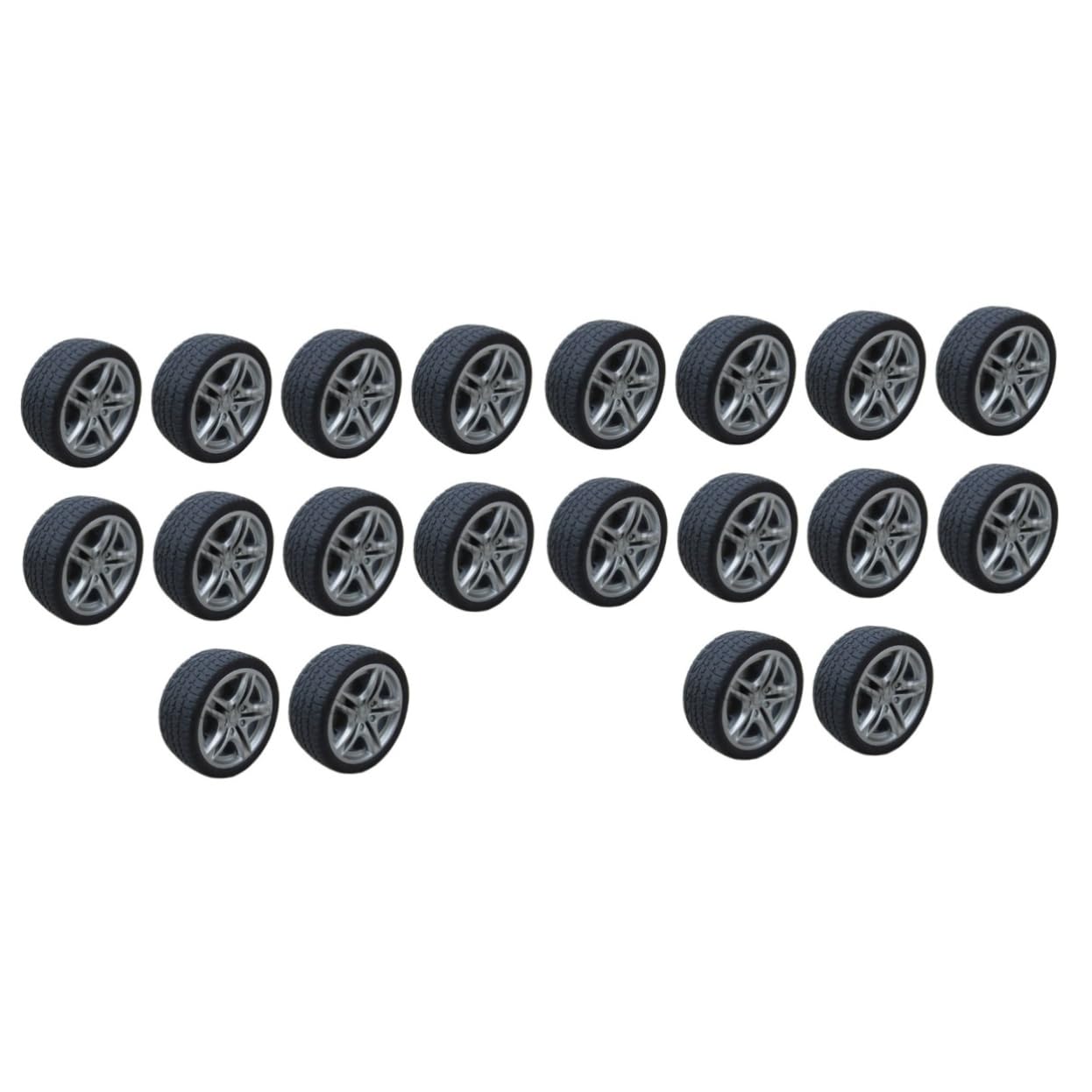 TOYANDONA 20 Pcs RC Car Wheels & Tires - Remote Control Vehicle Accessories, Steering Wheel & Toy Car Parts for DIY Crafts - Perfect for RC Car Upgrades, Replacement Parts & Kids Playtime