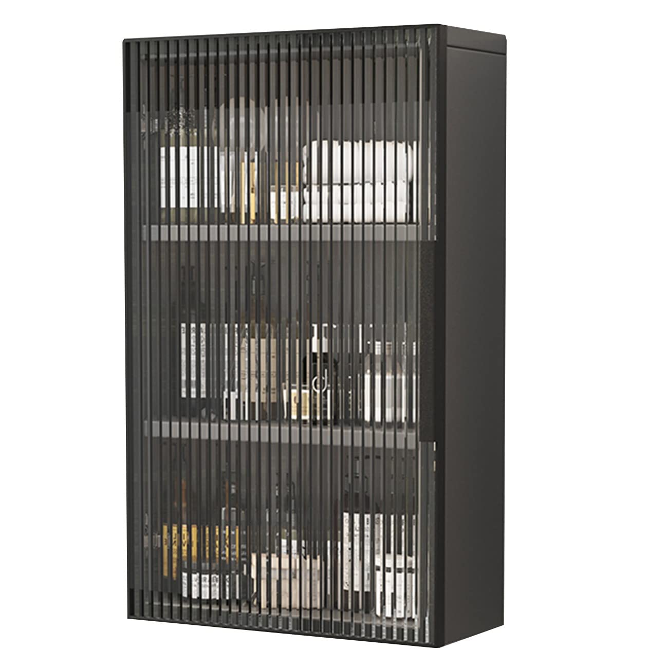 Multifunctional Wall Cabinet with Glass Door - Sturdy Multi-Layer Storage Shelf for Living Room, Entryway, Bathroom & Bedroom - Heavy Duty Wall Mounted Organizer for Home Decor & Space Saving