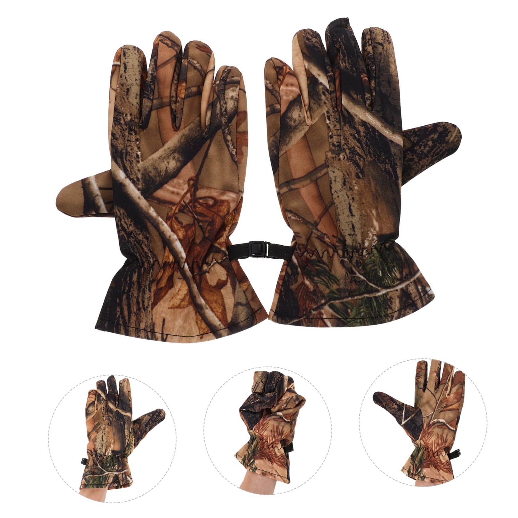 BELLIFFY Camo Polar Fleece Hunting Gloves - Winter Sports, Riding & Ski Gloves for Men & Women - Warm Outdoor Gear for Hunting, Skiing, Snowboarding & Cold Weather Activities