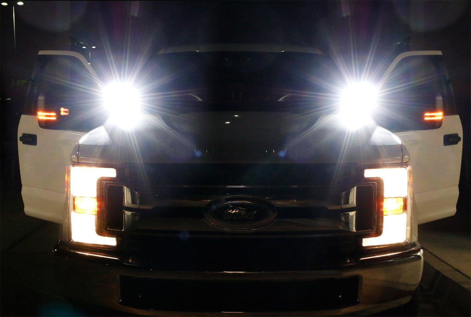 40W CREE LED Pods with A-Pillar Brackets & Wiring Kit for 2015-2020 Ford F150, 2017+ F250 F350 Super Duty - Off-Road Lighting for Night Driving & Truck Accessories