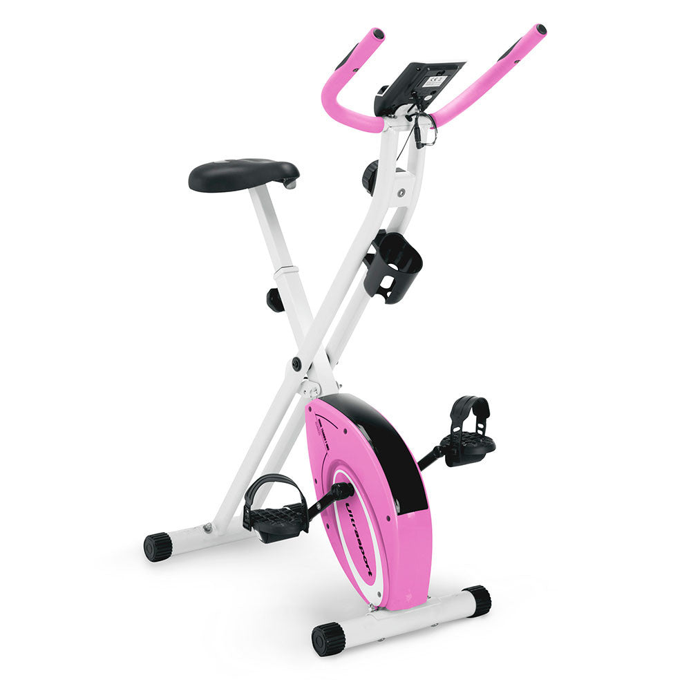 Marcy Foldable Upright Exercise Bike with Adjustable Resistance - Multiple Colors for Home Gym, Cardio Workout & Small Space Fitness