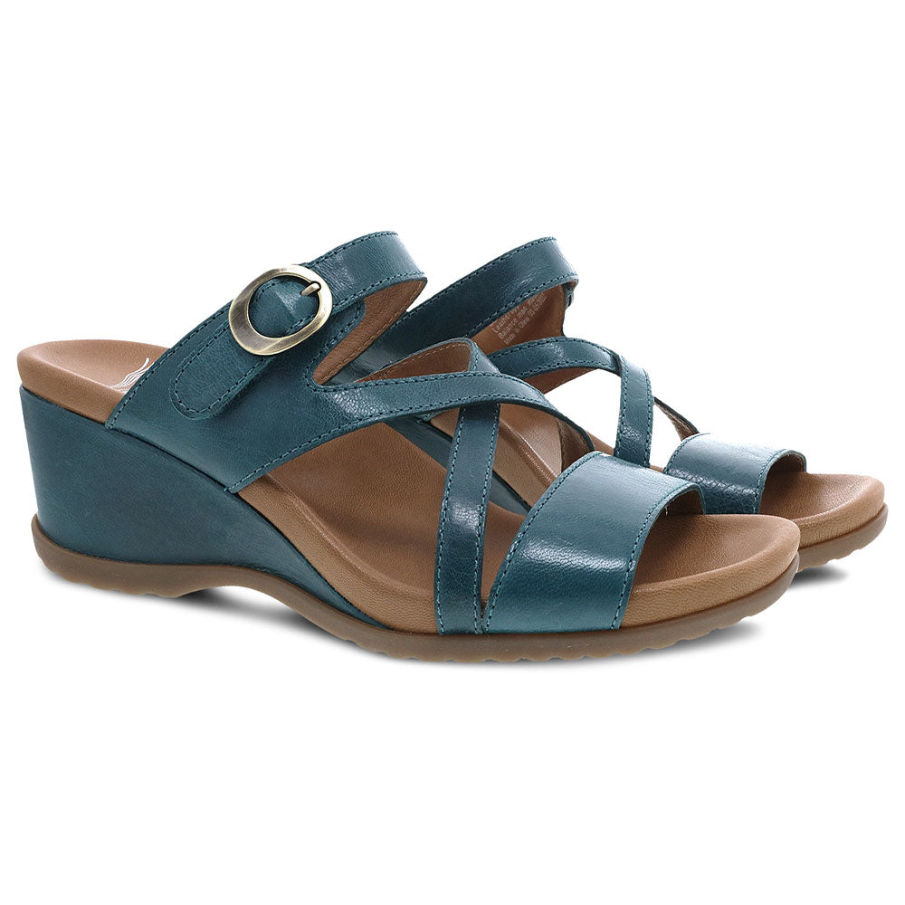 Ana Open Back Wedge Sandal - Women's Comfortable Summer Shoes for Beach, Vacation & Casual Outings