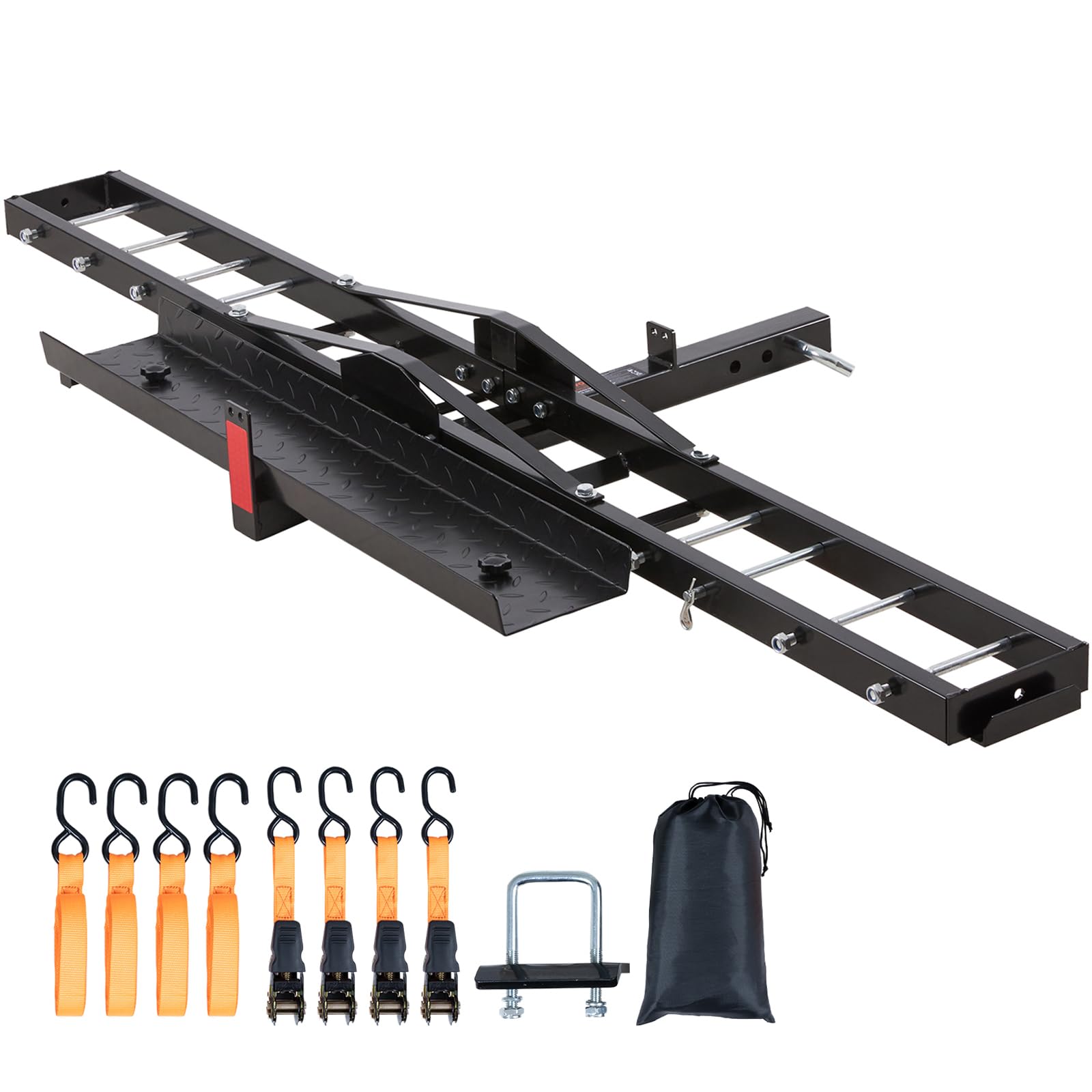 VEVOR 600 LBS Motorcycle Carrier Hitch Mount - Heavy Duty Steel Dirt Bike Trailer Hauler with 47