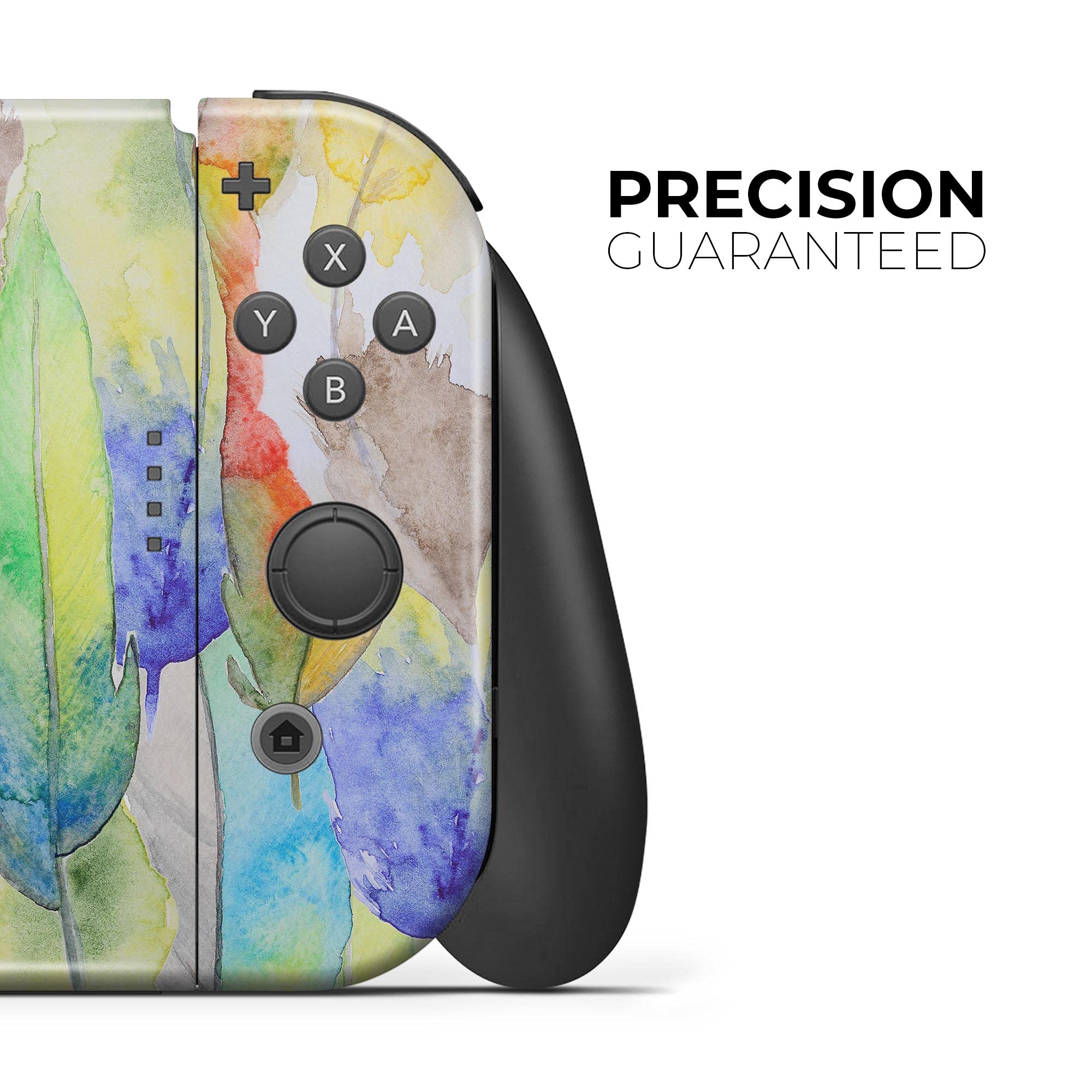 Nintendo Switch Joy-Con Skin Decal - Scratch-Resistant Removable Vinyl Wrap Cover with Vivid Watercolor Feather Design - Protective Gaming Accessory for Switch Joy-Con Controllers - Perfect for Gaming Enthusiasts and Customization Lovers