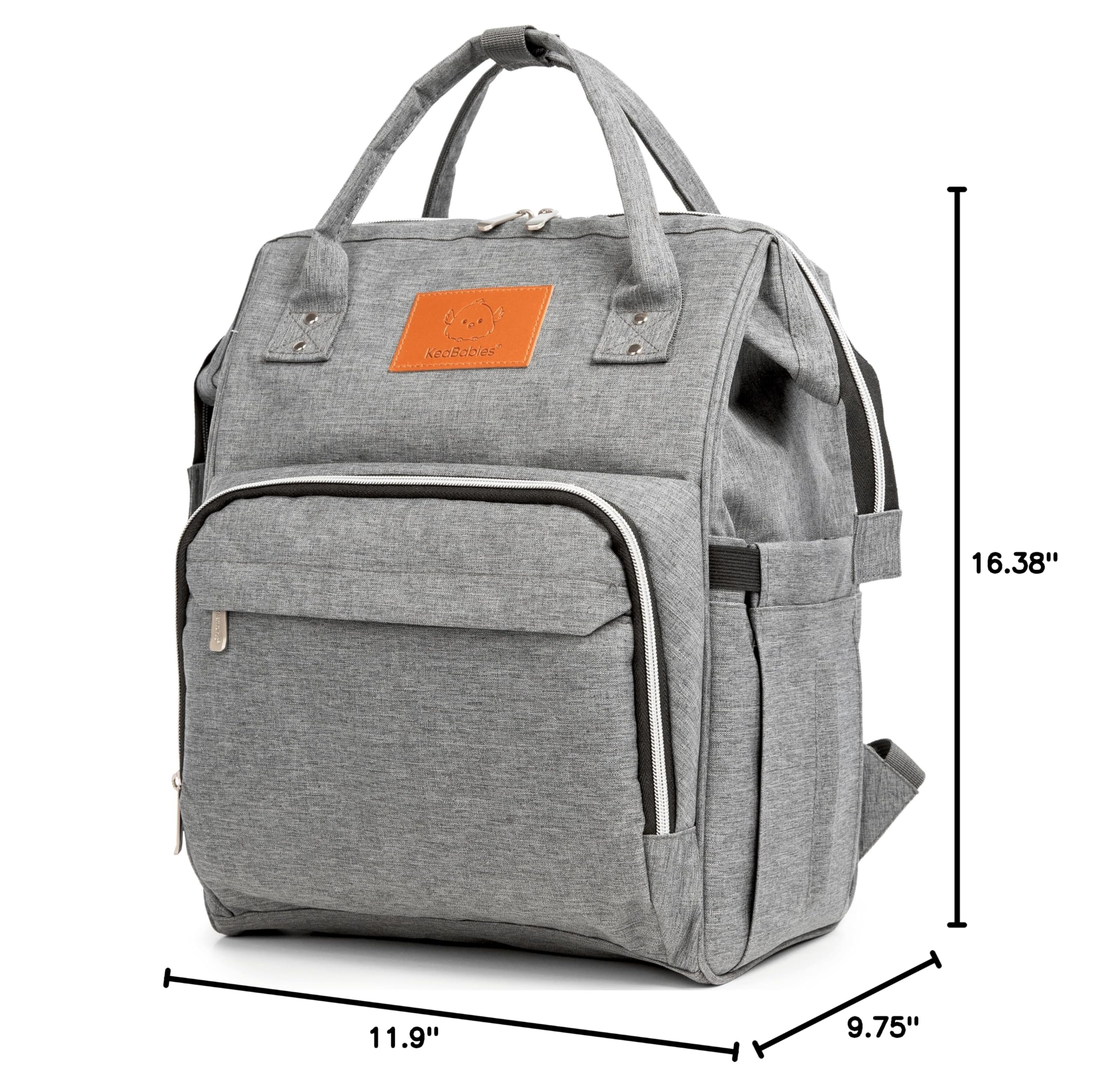 KeaBabies Waterproof Baby Diaper Backpack - Large Multi-Functional Travel Diaper Bag with Changing Pad for Boys & Girls, Durable Parenting Essentials for Moms & Dads (Pink Gray) - Perfect for Daycare, Travel, Outings & Daily Use