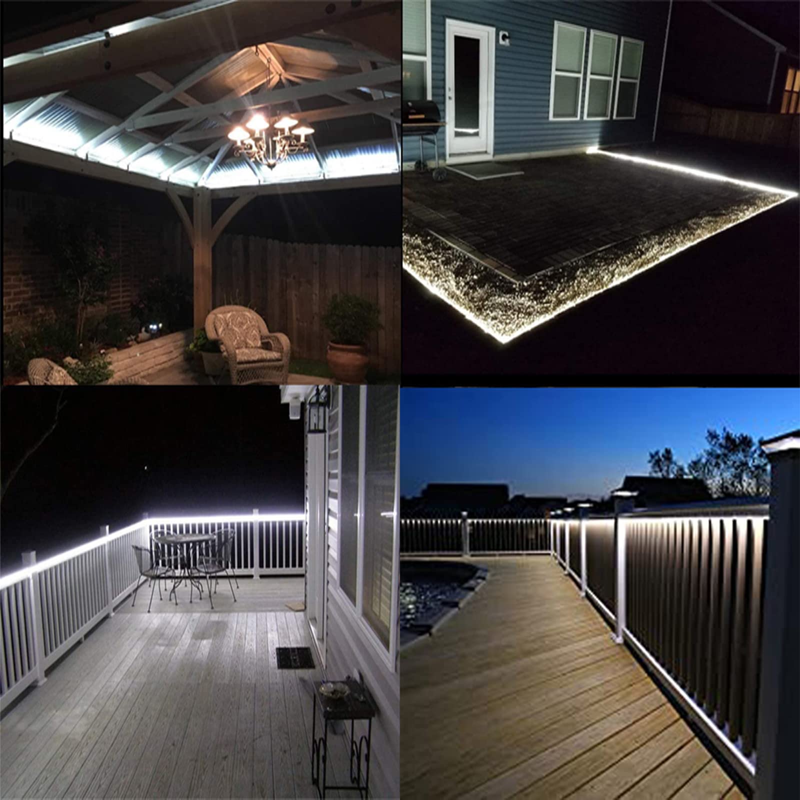 Solar LED Strip Lights Outdoor 16.4ft 280 LEDs Waterproof Cool White with Remote Control - IP67 2835 SMD Rope Lights for Garden, Trees, Christmas, Party, Patio, Fence, Deck Decor