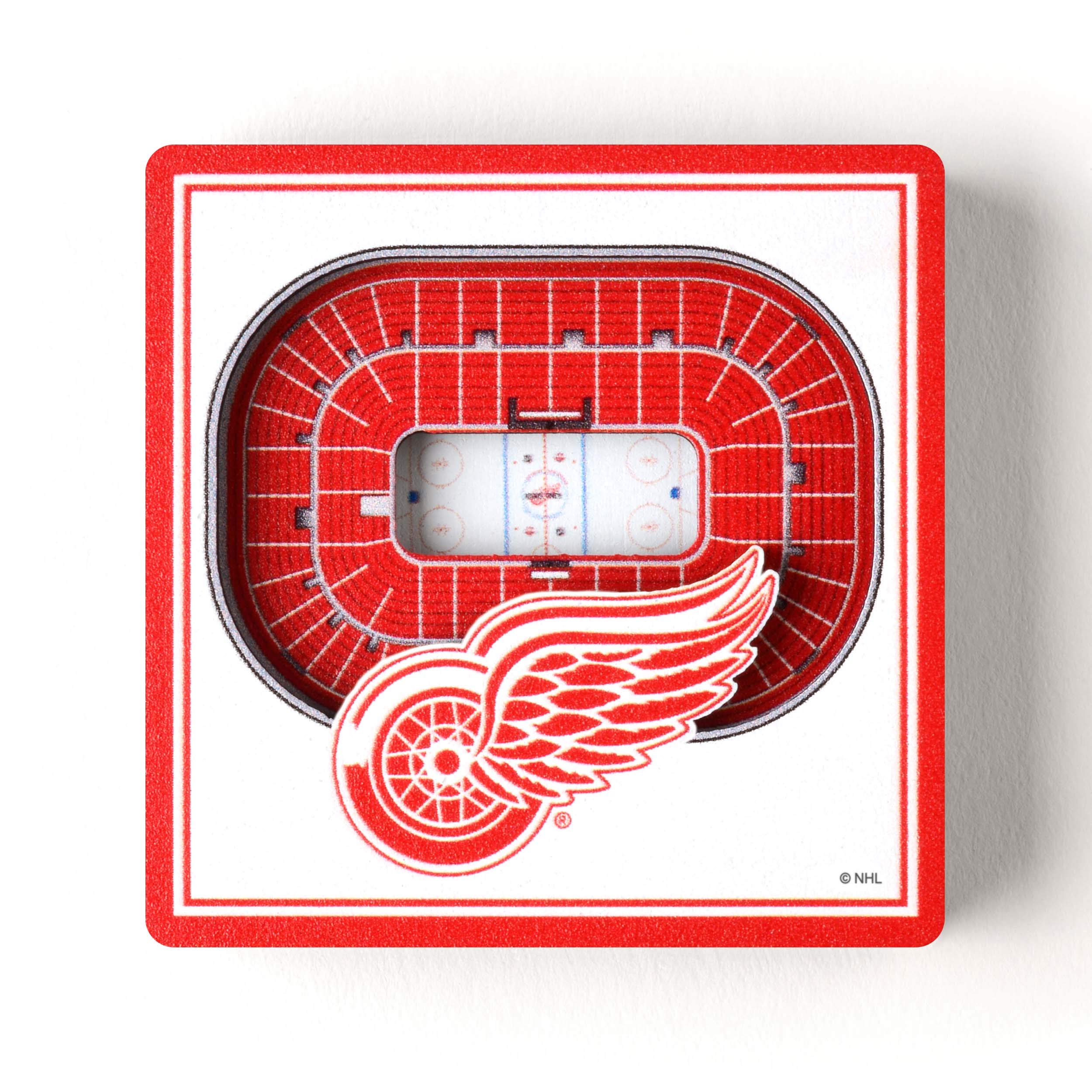 YouTheFan NHL Detroit Red Wings 3D Stadium View Refrigerator Magnets - Joe Louis Arena Collectible Souvenir for Hockey Fans - Perfect for Fridge, Locker & Office Decor