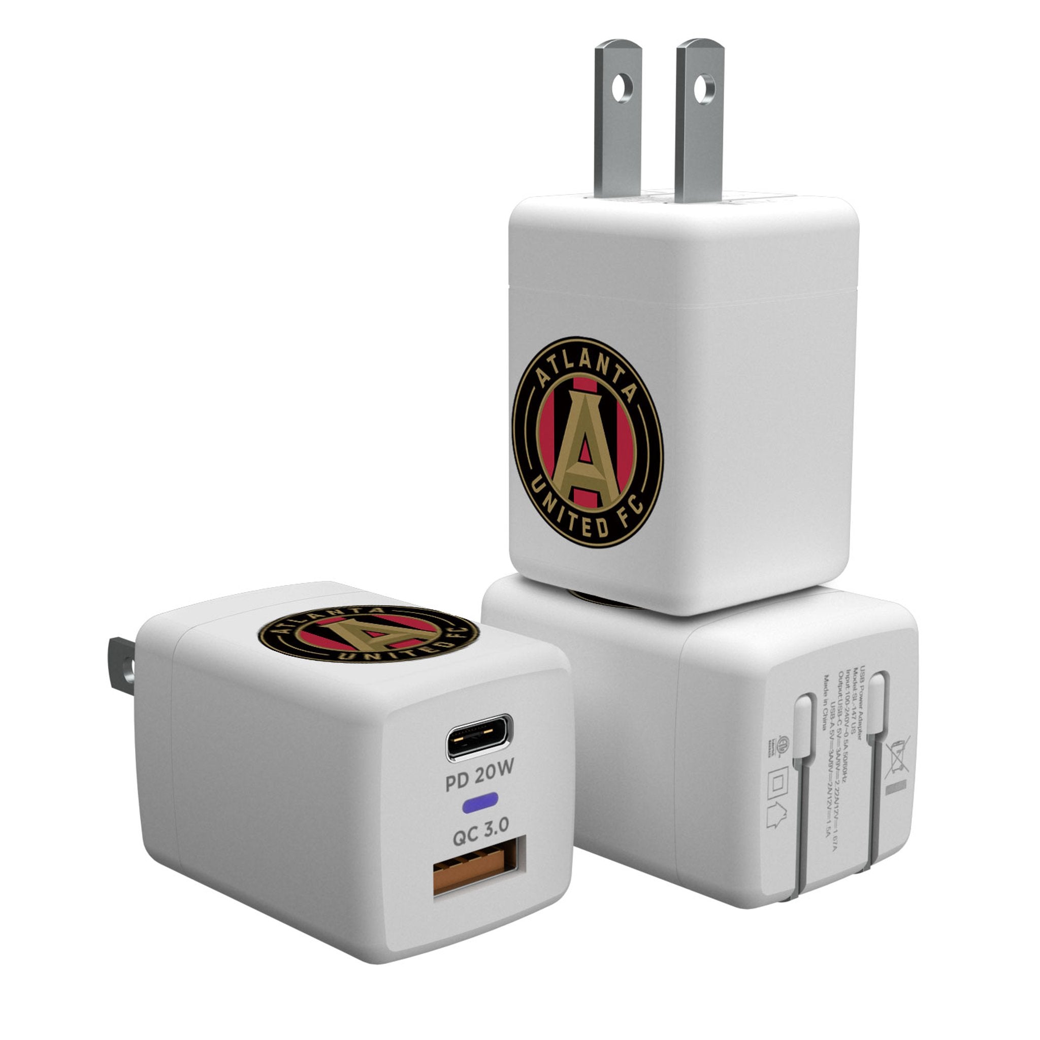 Atlanta United FC Insignia USB A/C Fast Charger - Perfect for Home, Office & Travel Charging Needs