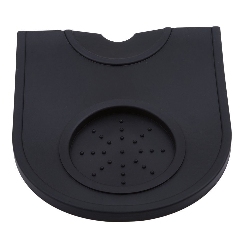 Premium Silicone Coffee Tamper Mat - Non-Slip Espresso Tamping Mat for Baristas - Small Black Coffee Accessory for Home & Professional Use - Perfect for Espresso Machines, Coffee Shops & Kitchen Countertops