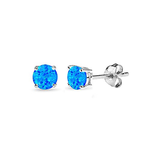 4mm Blue Opal - Silver