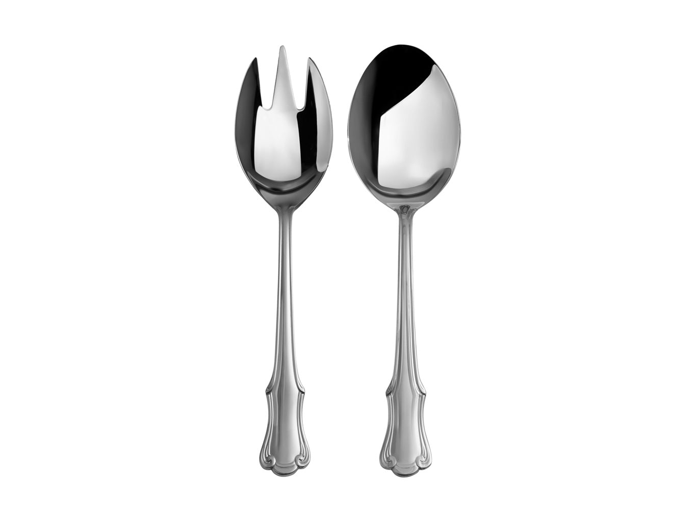 Casa Domani Castello 2-Piece Stainless Steel Salad Serving Set with Gift Box - Perfect for Dinner Parties, Holiday Gatherings & Home Entertaining