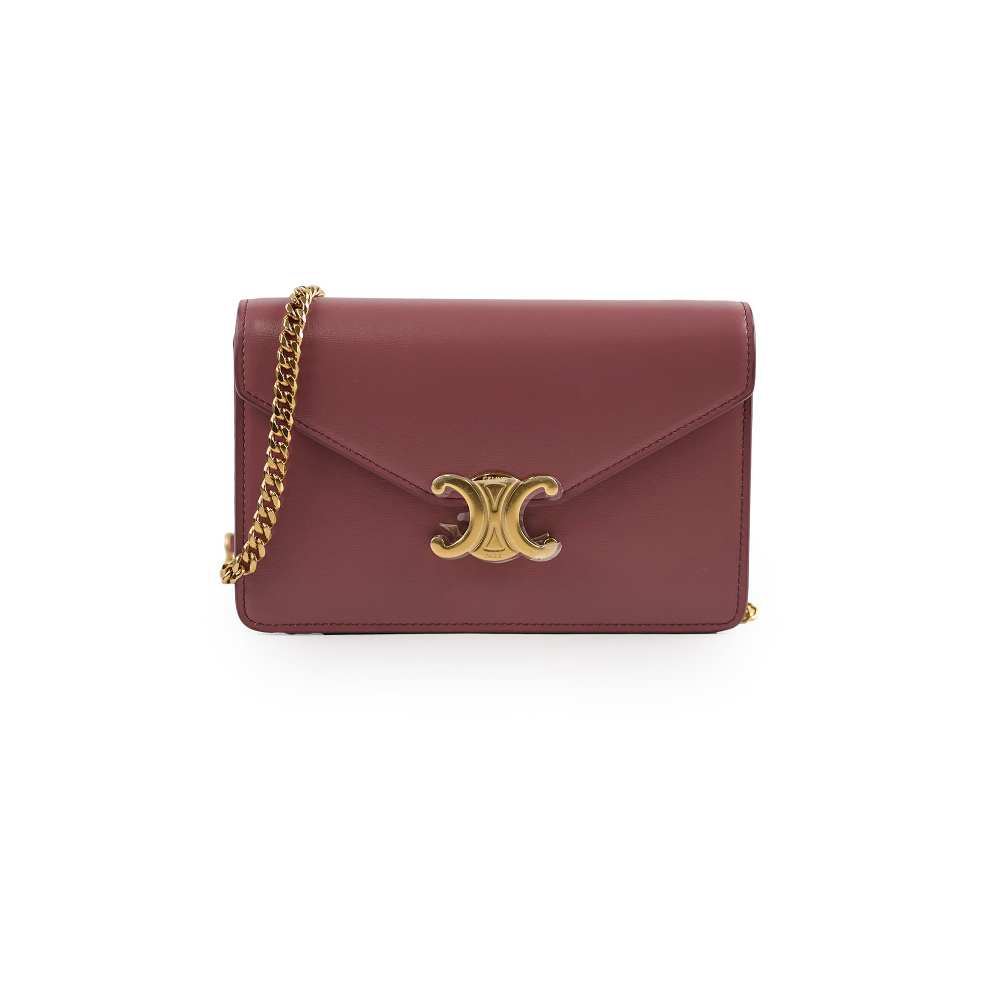 Celine Margo Wallet On Chain - Vintage Rose Pink Crossbody Bag for Women | Perfect for Evening Parties, Date Nights & Travel