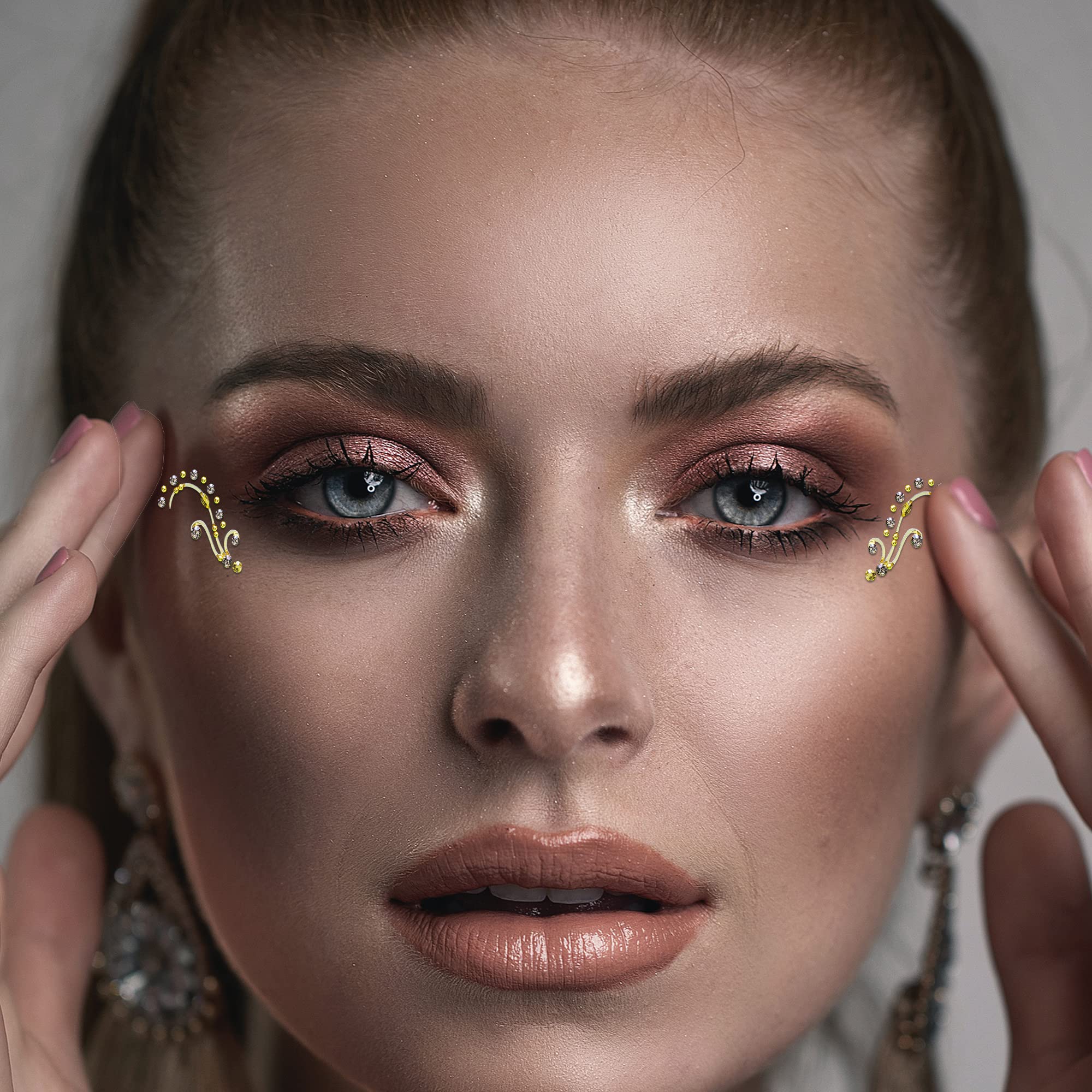 Comet Busters Face Gems - Glitter Eye Jewels for Rave Makeup, Festival Eye Decorations, Face Stickers & Bindi (JEWEYE001-1/JEWEYE020) - Perfect for Halloween, Cosplay & EDM Parties