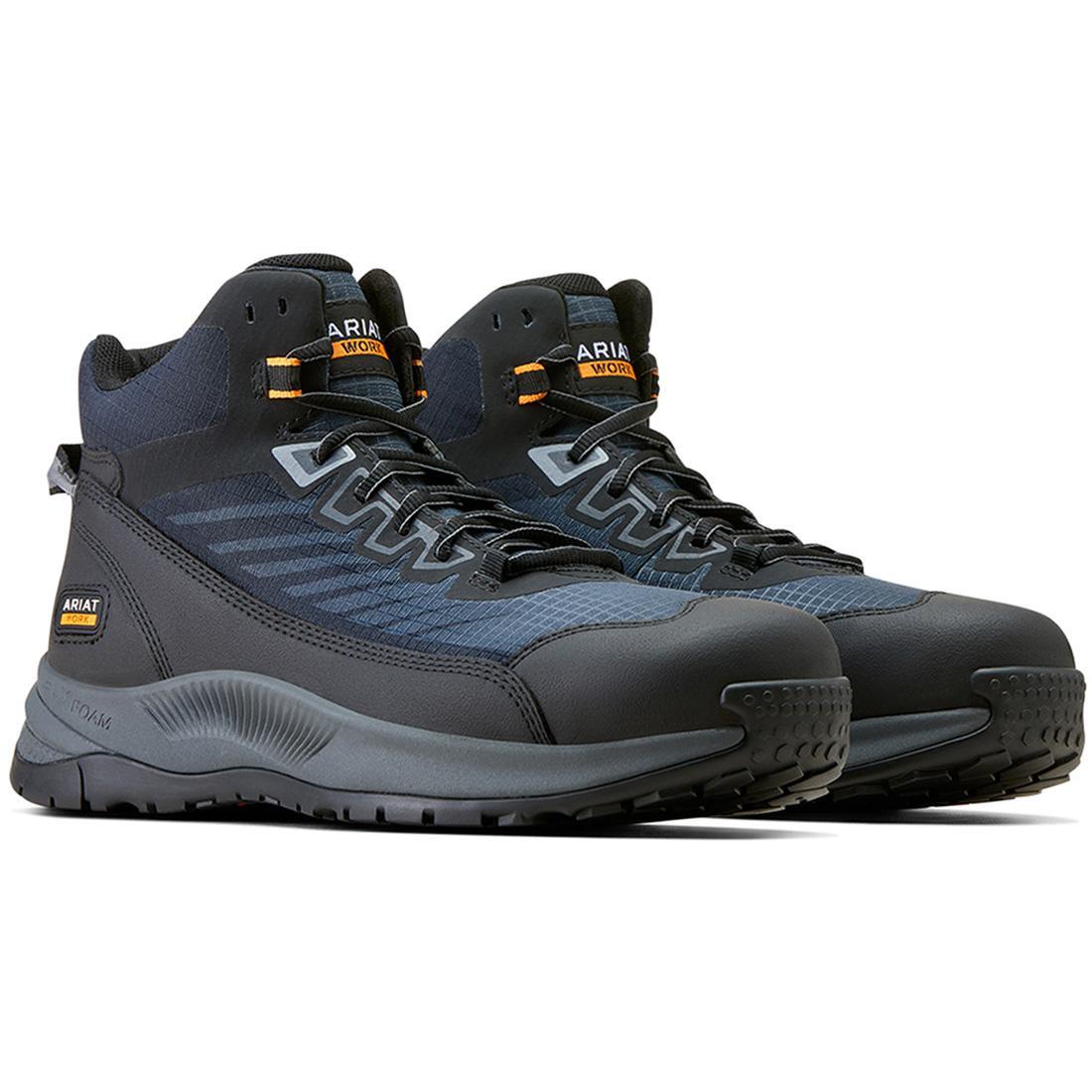 Outpace Shift Composite Toe Mid Work Shoe Dark Shadow - Safety Work Boots for Men, Lightweight & Comfortable for Construction, Warehouse & Outdoor Jobs