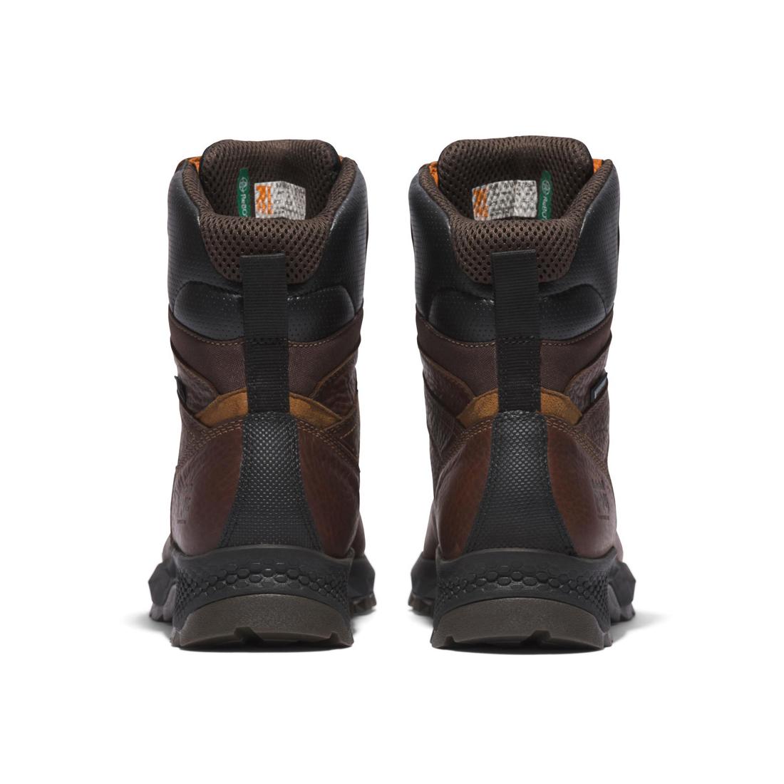 Titan Ev 8 Inch Composite Toe Waterproof Work Boots for Men - Slip Resistant Safety Shoes with Electrical Hazard Protection - Ideal for Construction, Warehouse & Outdoor Work (Brown)
