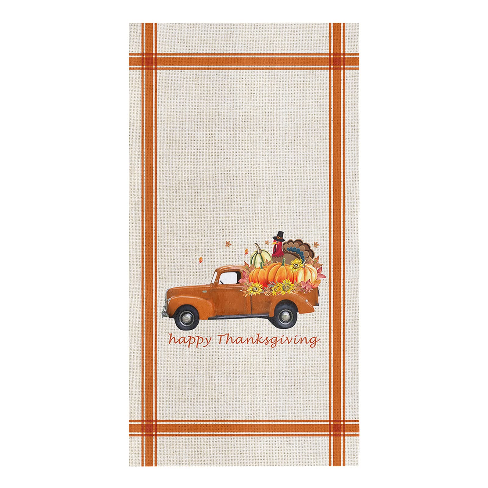 Premium Microfiber Kitchen Towels - Super Absorbent & Reusable Dish Cloths (18x28 Inch) - Thanksgiving Turkey Pumpkin Orange Stripes Design - Perfect for Drying Dishes, Cleaning Countertops & Holiday Decor