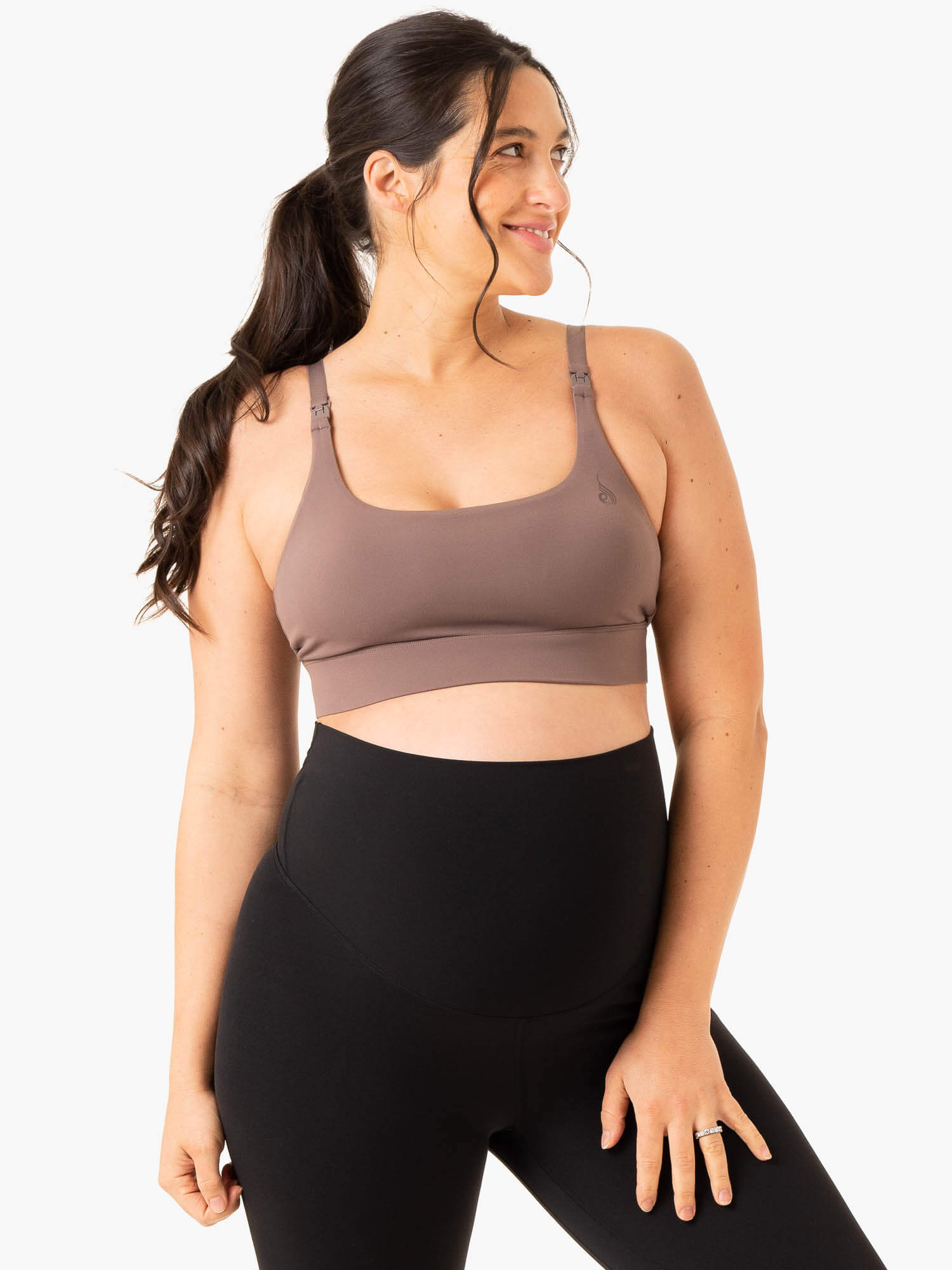 High Impact Active Bump Sports Bra for Women - Chocolate Brown - Perfect for Running, Yoga & Gym Workouts