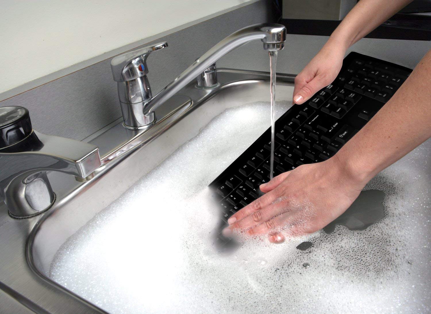 Kensington K74200CA Pro Fit USB Washable Keyboard - Spill-Resistant, Ergonomic Design for Office & Home Use (Black) | Perfect for Workstations, Gaming & Daily Computing