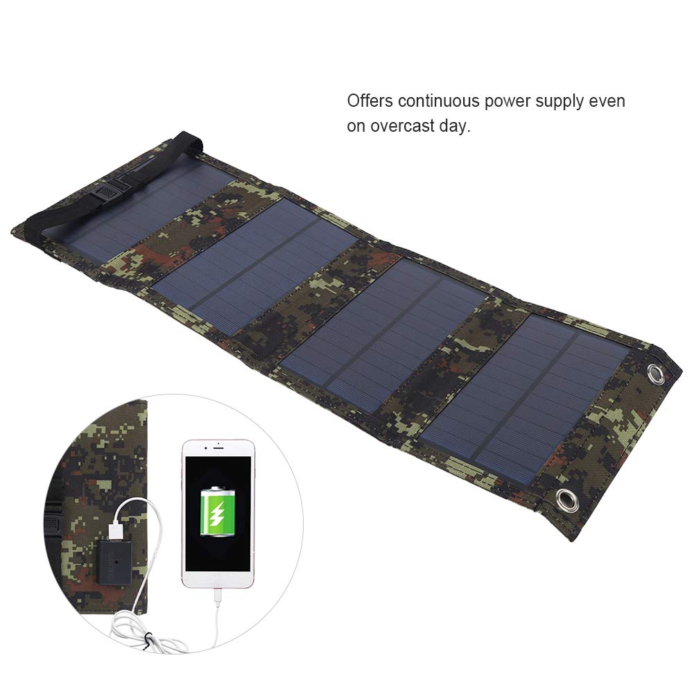 EXCLUZO 10W Waterproof Solar Charger for Camping & Outdoor - Portable Solar Panel with 5.5V Output for Power Banks - Perfect for Hiking, Backpacking & Emergency Power Supply