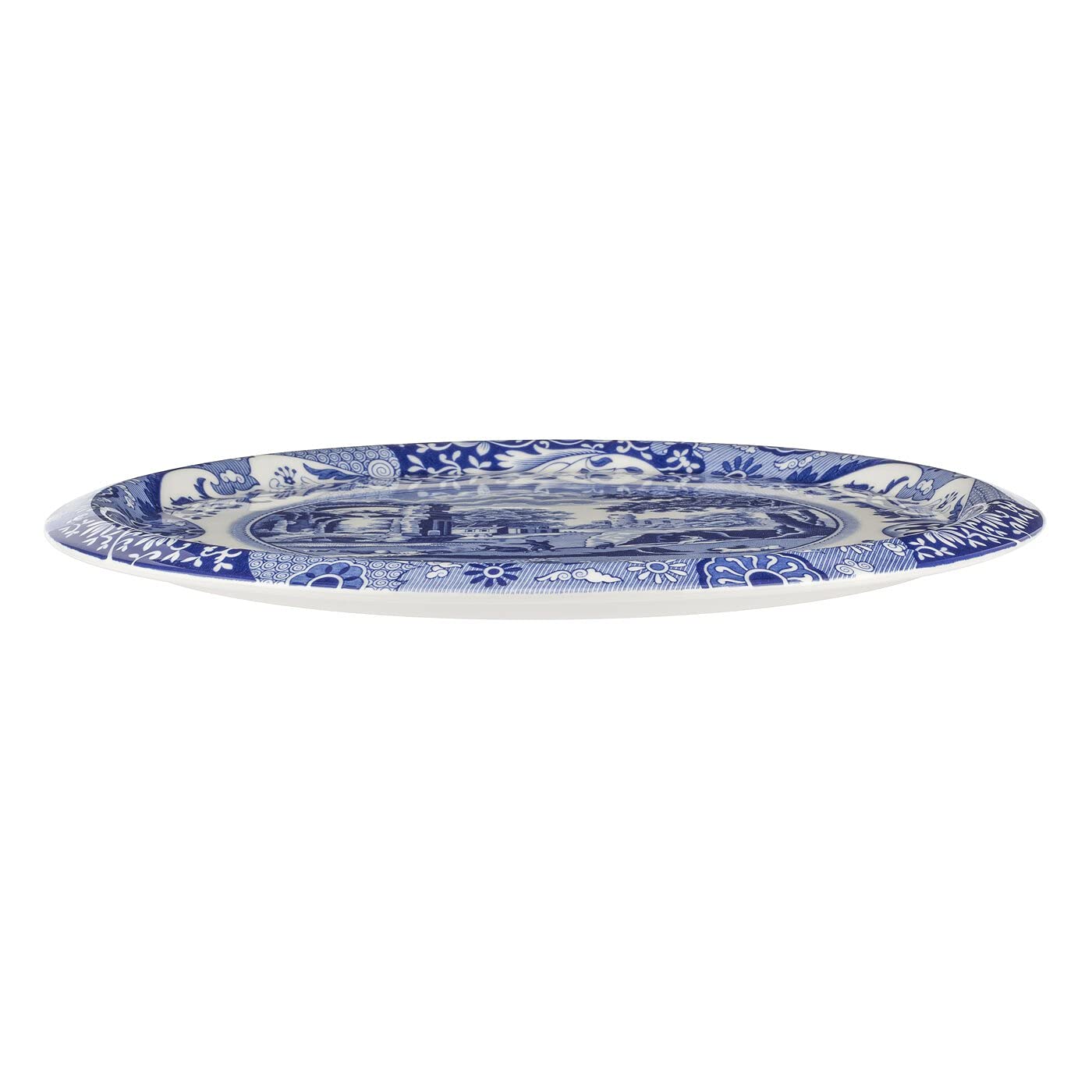 Spode Blue Italian 2-Piece Serving Platter with Dome Cover - 11.5-Inch Porcelain Tray for Cake, Pastries, Cheese & Appetizers | Elegant Dinnerware for Parties, Tea Time & Holiday Entertaining | Dishwasher Safe