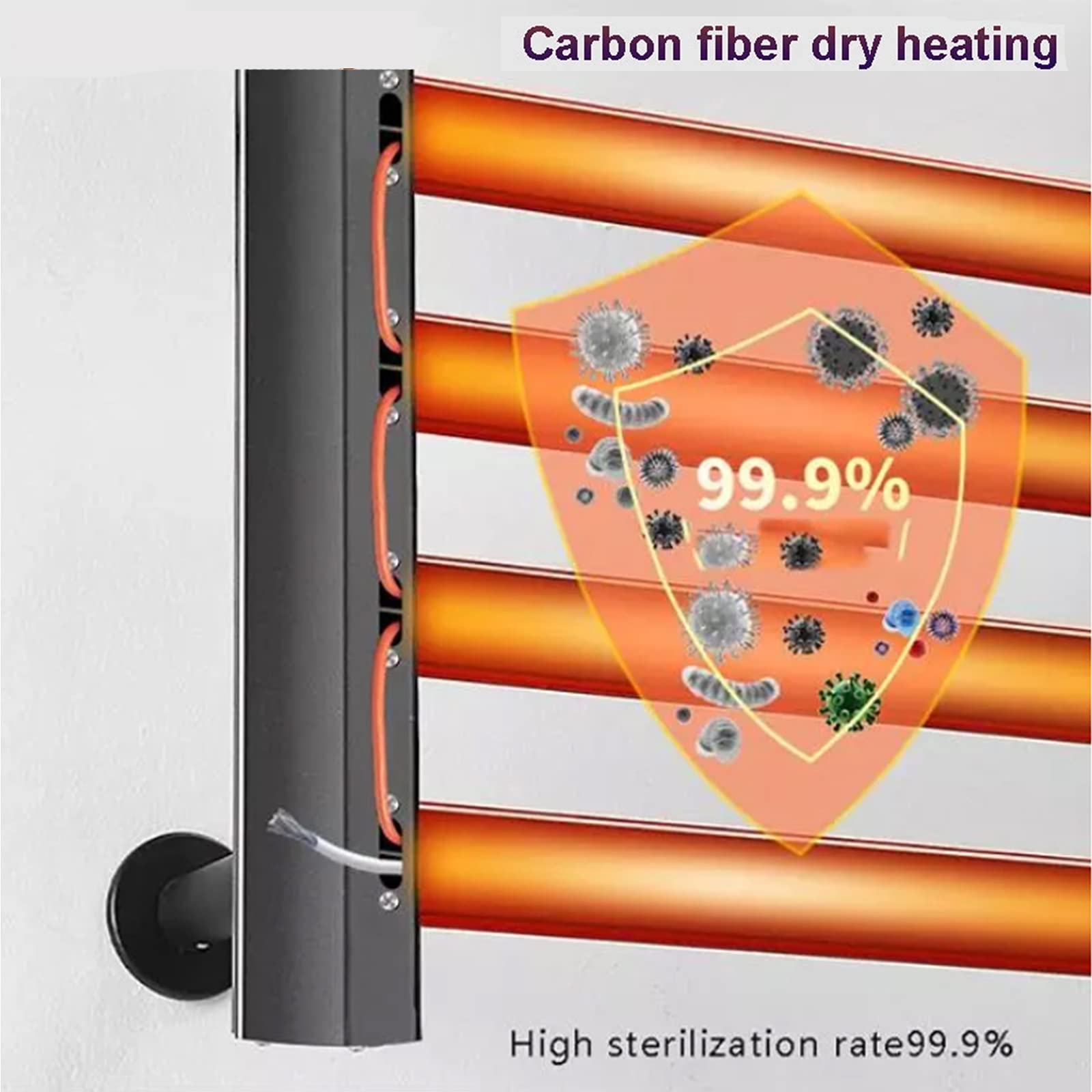 Electric Heated Towel Warmer Rail - Aluminum Alloy Wall Mount Bathroom Towel Rack with Plug-in Heating for Spa, Luxury Hotels & Cozy Home Use