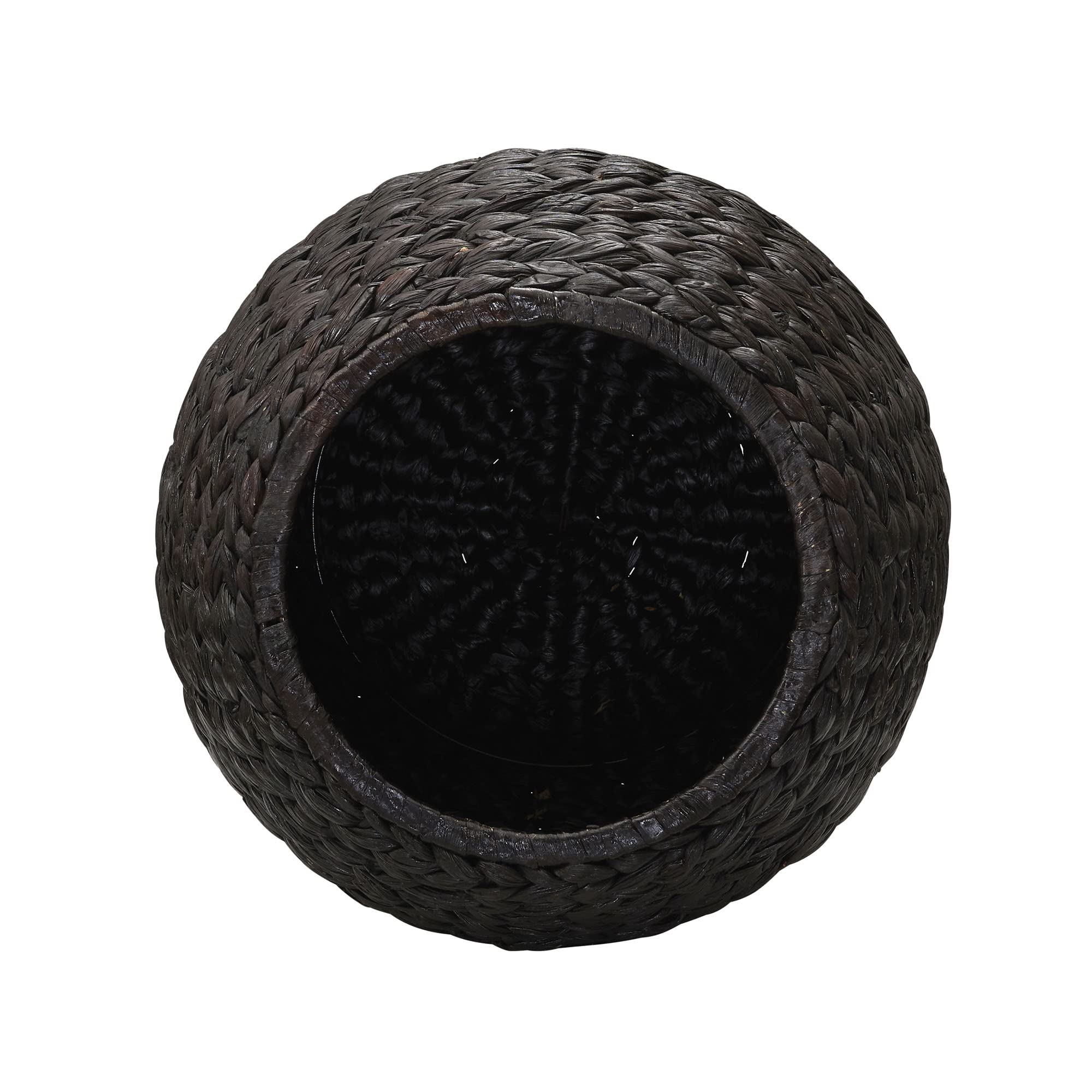 Handwoven Water Hyacinth Storage Basket & Side Table - Natural Wicker Barrel Organizer for Home Decor | Perfect for Living Room, Bedroom, or Bathroom Storage