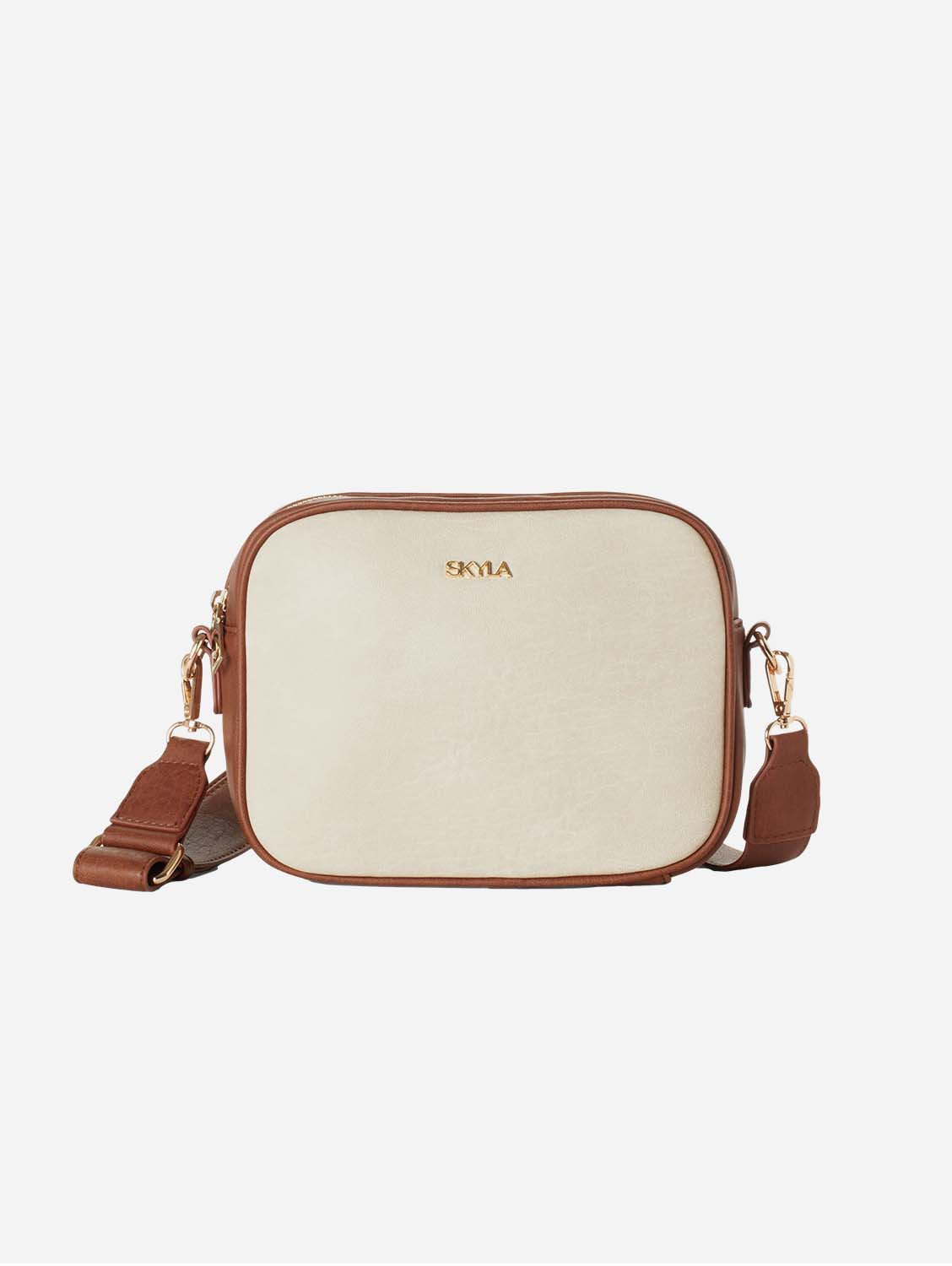 Alicia Vegan Leather Crossbody Bag for Women | Stylish & Eco-Friendly Latte Brown Purse | Perfect for Work, Travel & Everyday Use