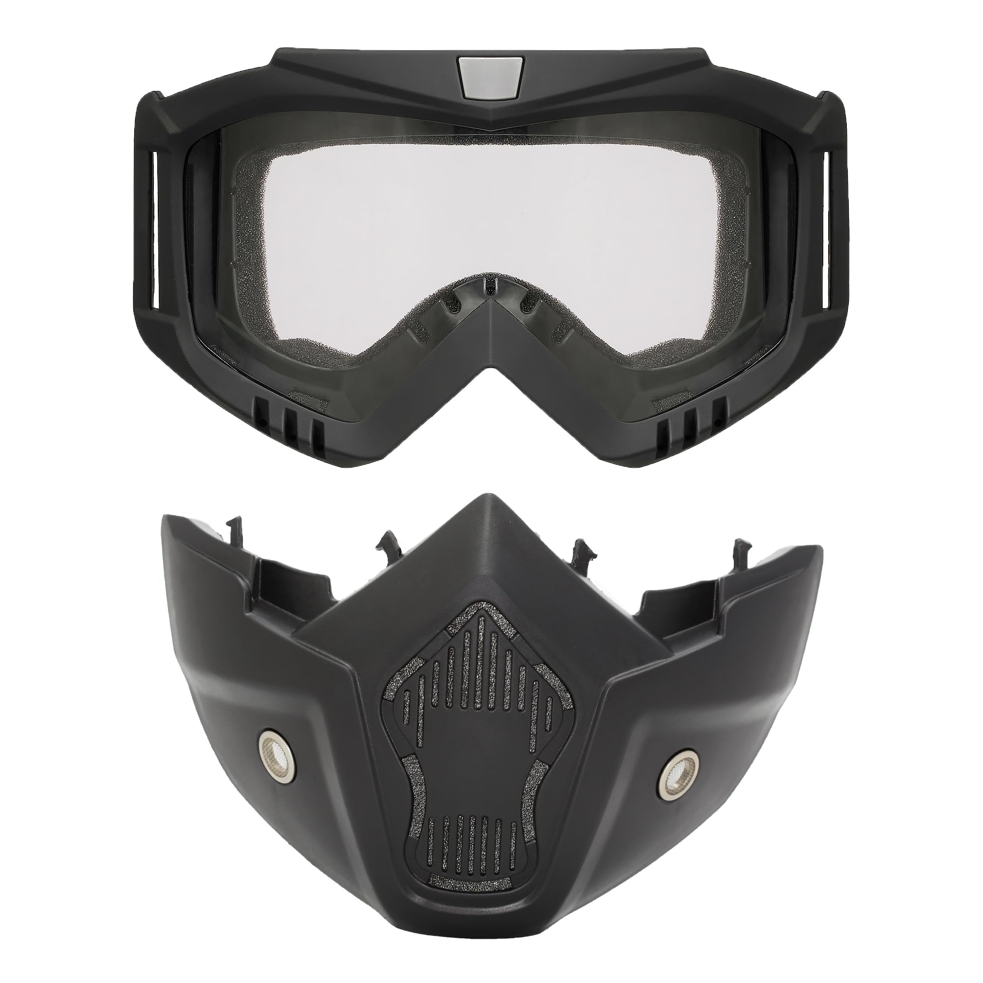 Tactical Airsoft Full Face Mask - Adjustable Paintball & Motorcycle Helmet Goggles with Removable Face Shield for Men & Women - Perfect for Airsoft Battles, Paintball Games & Motorcycle Riding