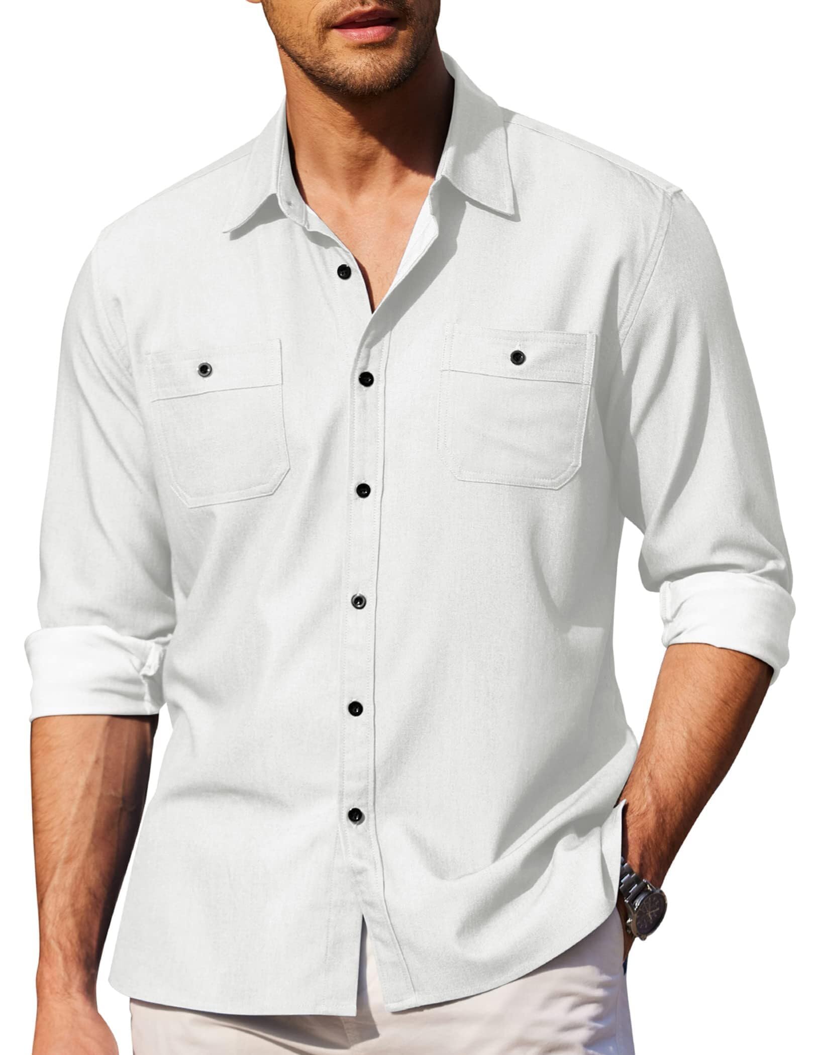 COOFANDY Men's Casual Button Down Shirts - Long Sleeve Wrinkle Free Dress Shirts for Business & Office Wear - Perfect for Work, Date Night & Formal Occasions