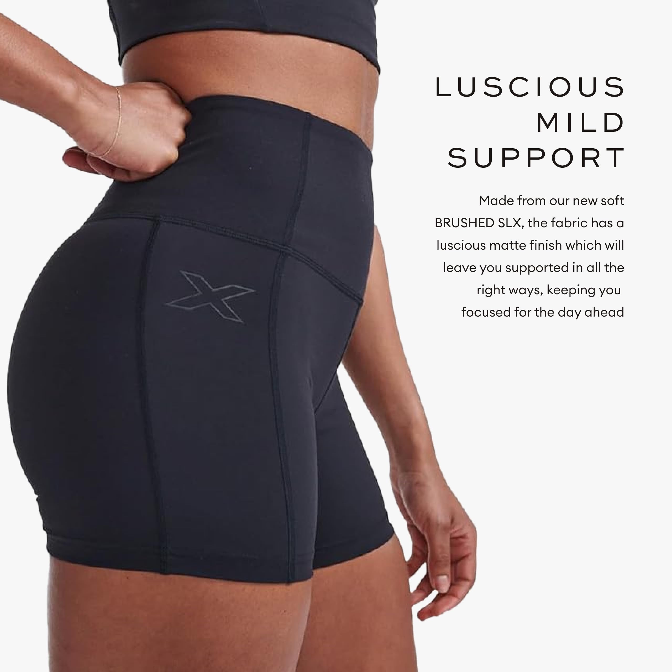 2XU Women's High Waist Compression Shorts - Black for Running, Yoga & Workout - Moisture Wicking & Muscle Support Activewear
