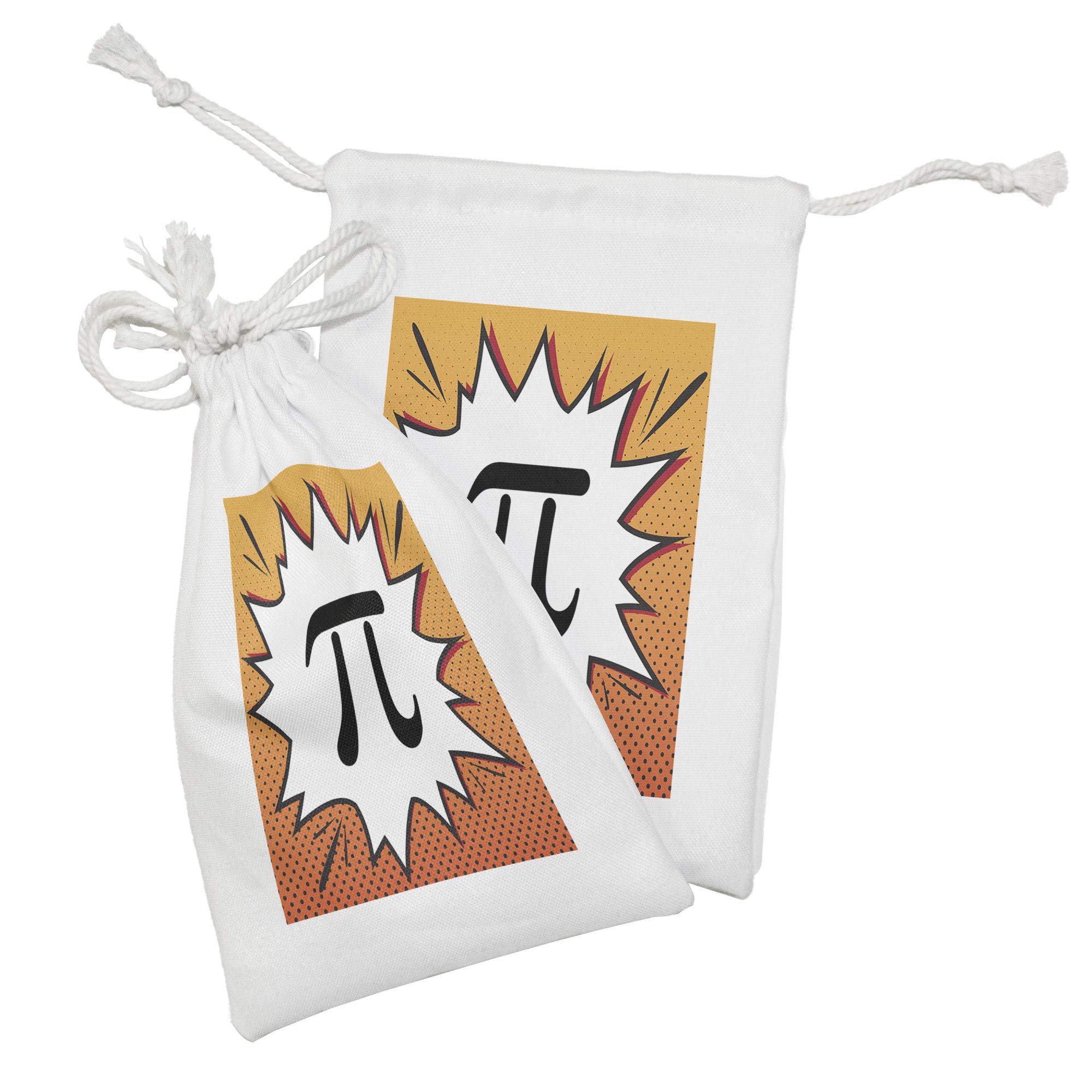 Ambesonne 2-Pack Fabric Pouch Set - Greek Letter Comic Book Style Drawstring Bags (9