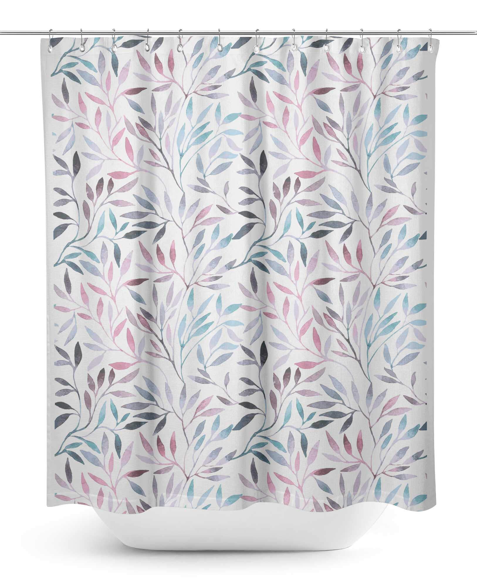 Waterproof Floral Shower Curtain with White Petals - 60 x 84 Inch Bathroom Decor for Elegant & Moisture-Resistant Home Spa Experience