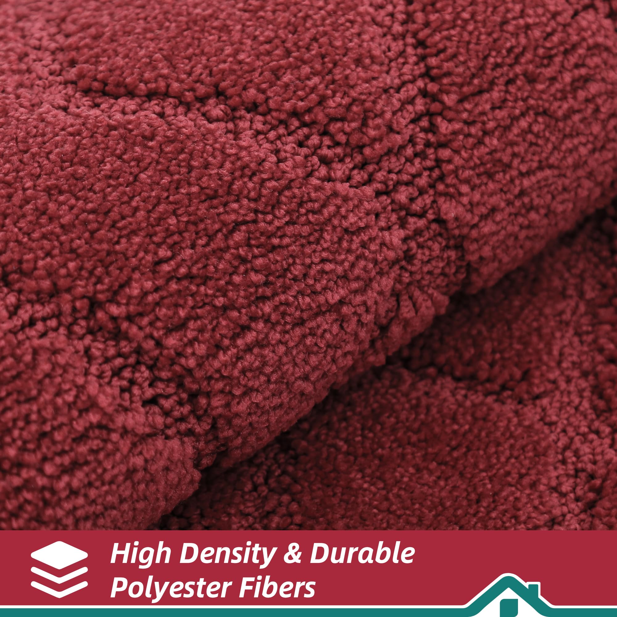 BEQHAUSE Non-Slip Washable Kitchen Rugs Set of 2 - Absorbent Soft Floor Mats for Kitchen, Sink, Hallway & Laundry - 20”x30” + 20”x48” Burgundy Red - Perfect for High Traffic Areas, Spill Protection & Home Decor