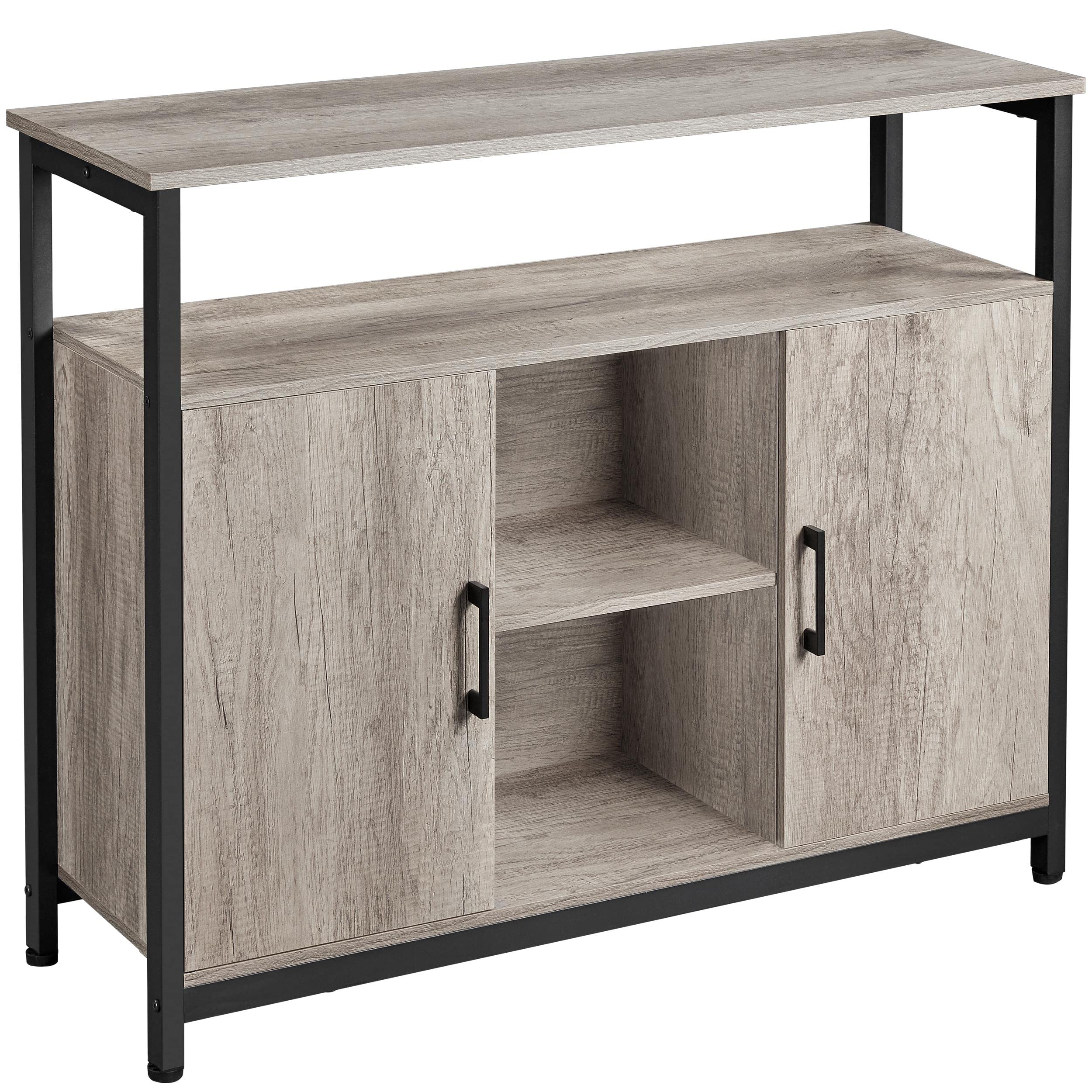 Yaheetech Industrial Style Sideboard - Kitchen Buffet Table with Two Doors, Adjustable Shelves, Storage Cabinet & Console Table for Kitchen, Dining Room, Living Room, Entryway, and Home Office