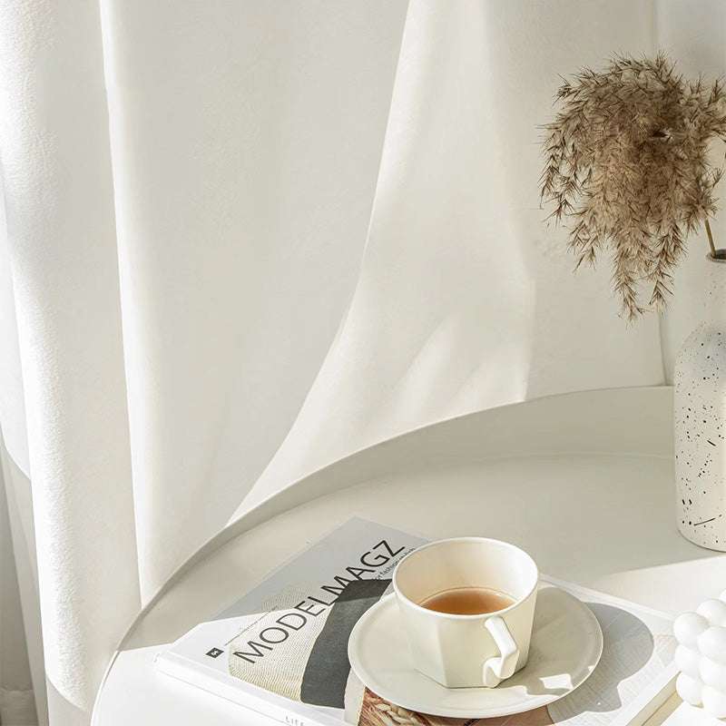 Ultra Scratch-Resistant Waterproof White Sheer Drapes - Lightweight Breathable Custom Curtains for Living Room & Bedroom | Pleated Design for Home Decor