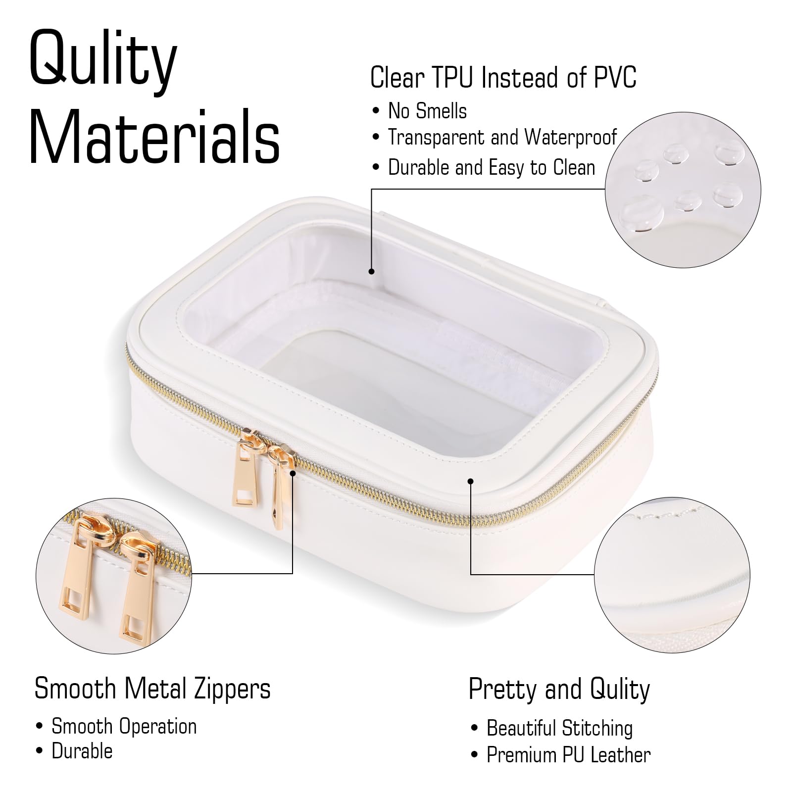 Clear Travel Toiletry Bag Set with Zipper - Cosmetic Organizer for Women | Perfect for Purse & Makeup Storage