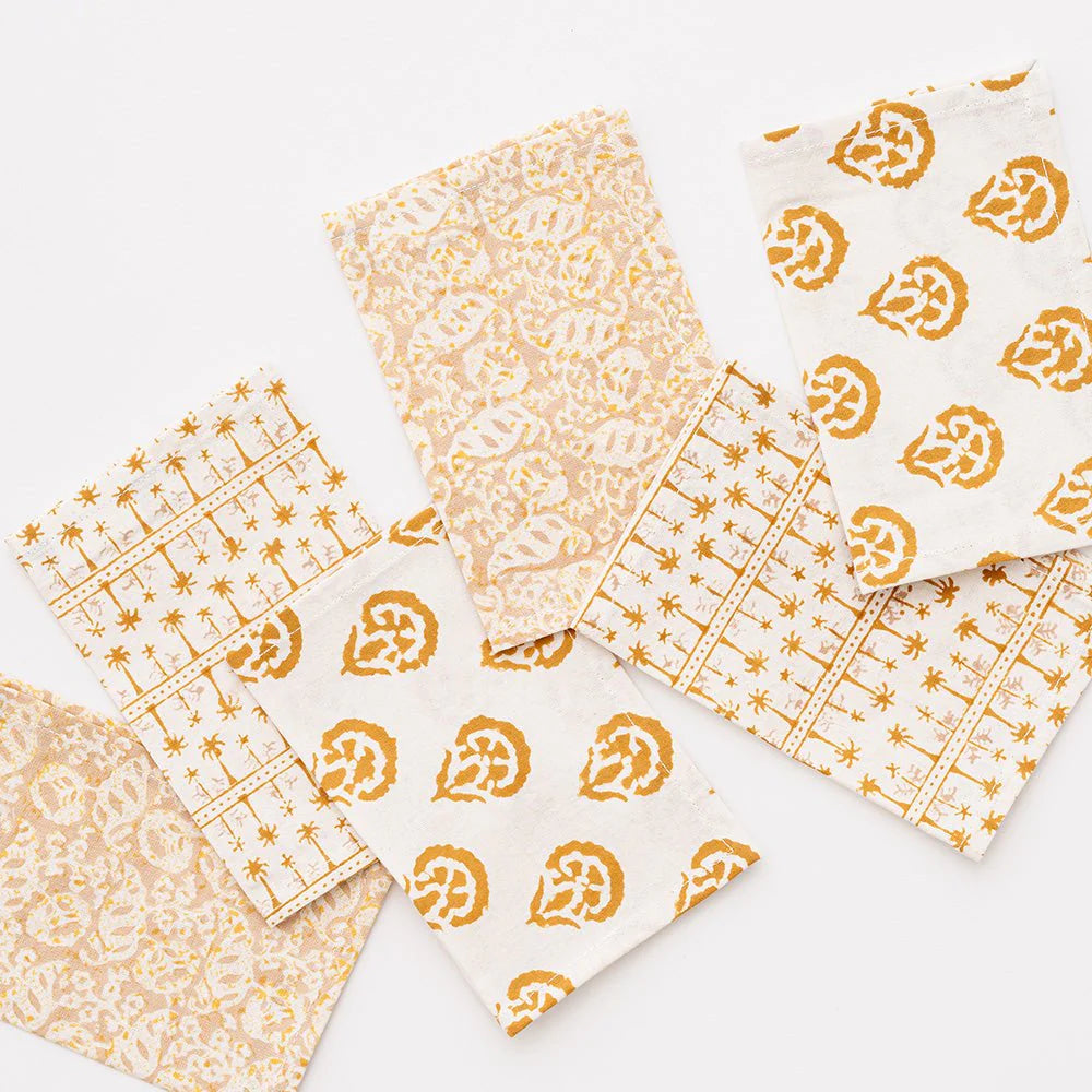India Hicks Cocktail Napkins - Set of 6 Premium Cotton Drink Napkins for Parties, Weddings & Home Entertaining