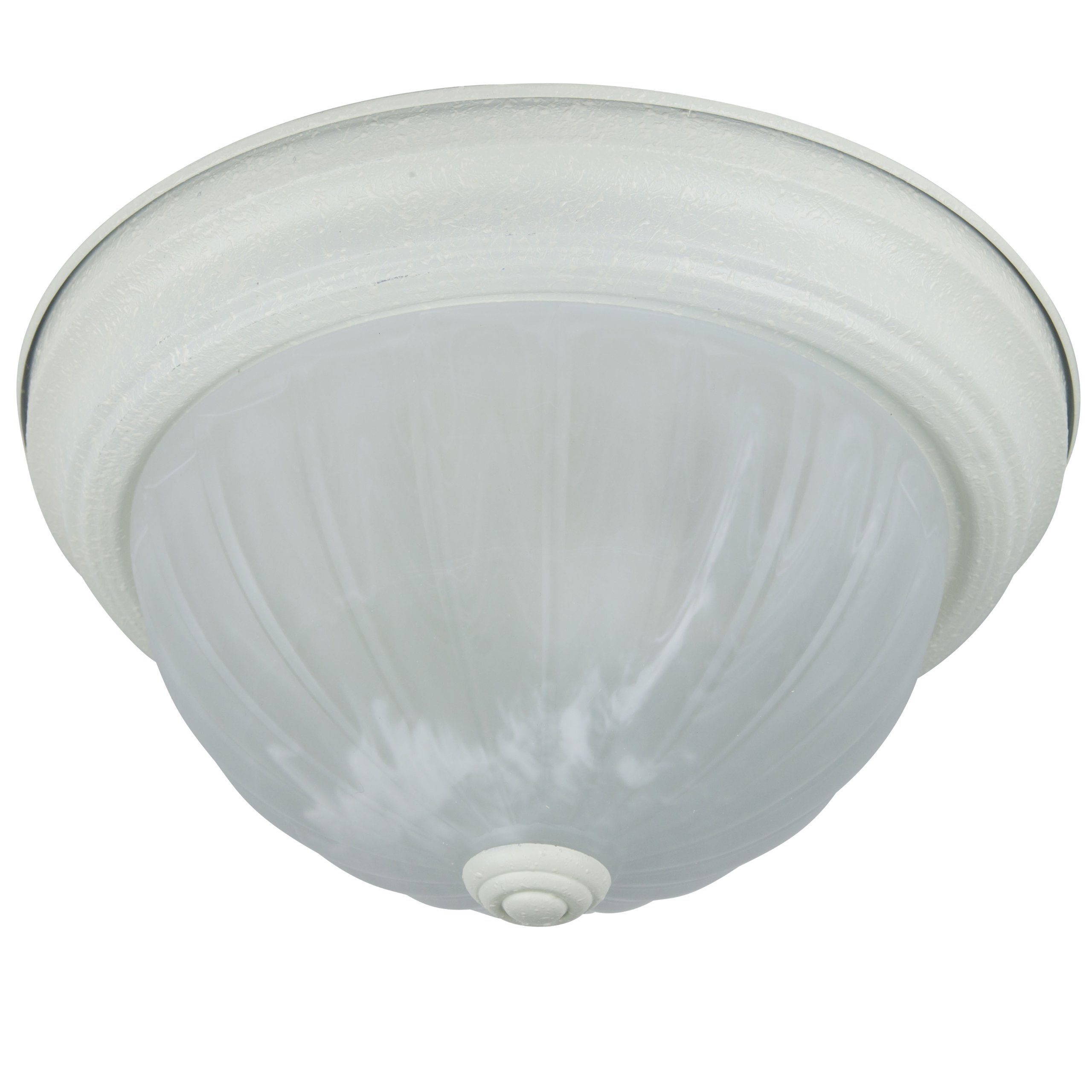 Sunlit 04589-SU DWT11 11-Inch Decorative Ceiling Light Fixture - Smooth White Finish with Alabaster Glass Shade | Perfect for Bedroom, Living Room & Dining Room Lighting