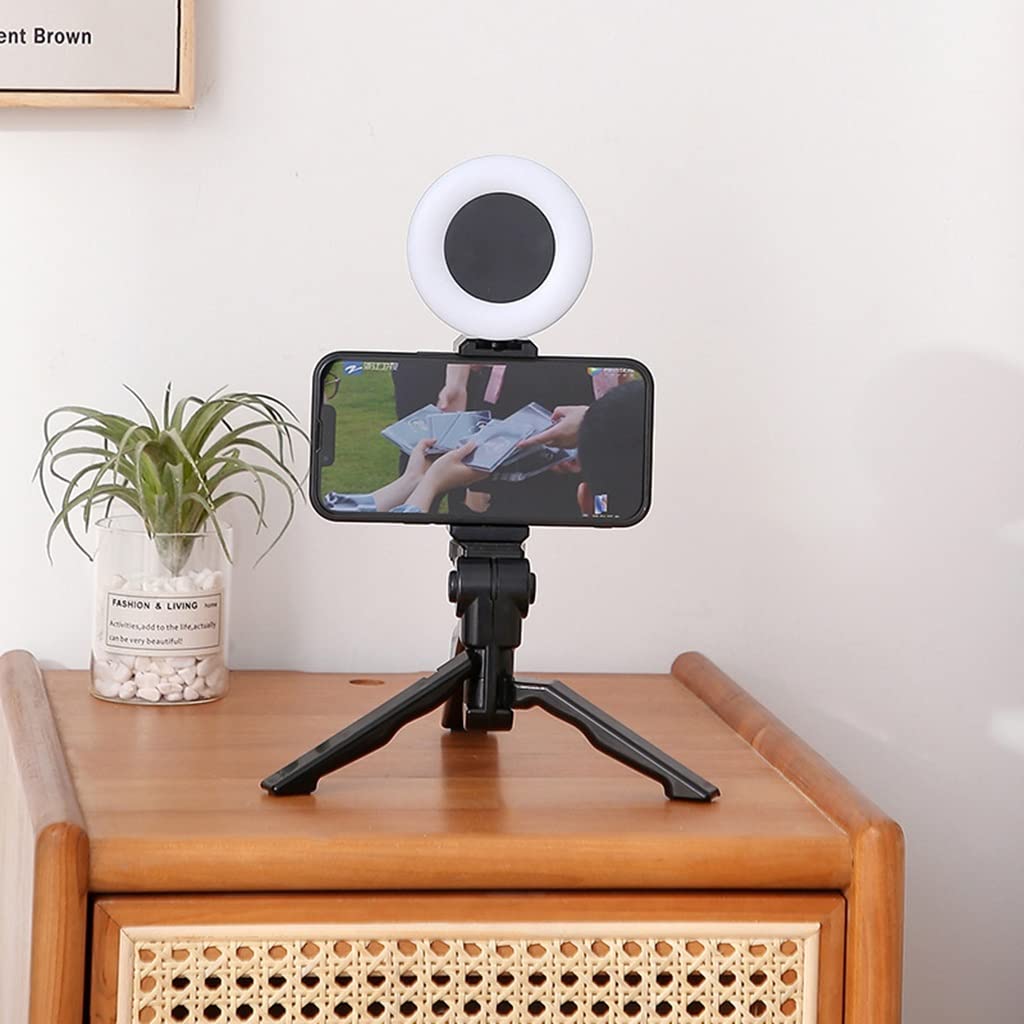 3 Inch LED Ring Light with Tripod & Phone Holder - Selfie Light for Makeup, YouTube, TikTok Videos, Live Streaming & Zoom Meetings - Perfect for Content Creators, Vloggers & Home Office Setup