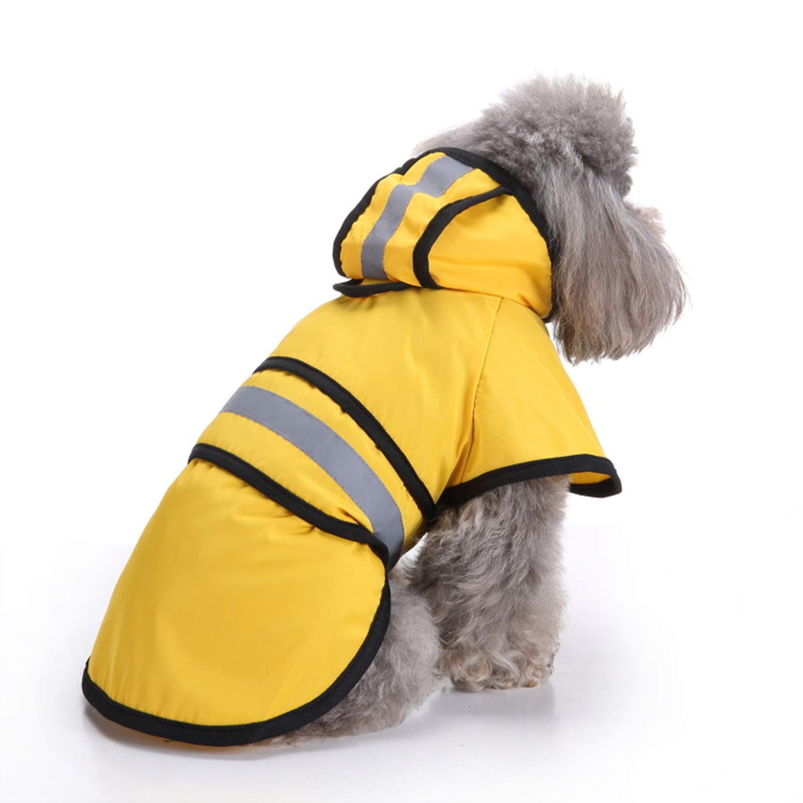 Waterproof Reflective Dog Raincoat with Hood & Harness Hole - Lightweight Poncho for Small & Medium Dogs - Perfect for Rainy Walks & Outdoor Adventures (Small)