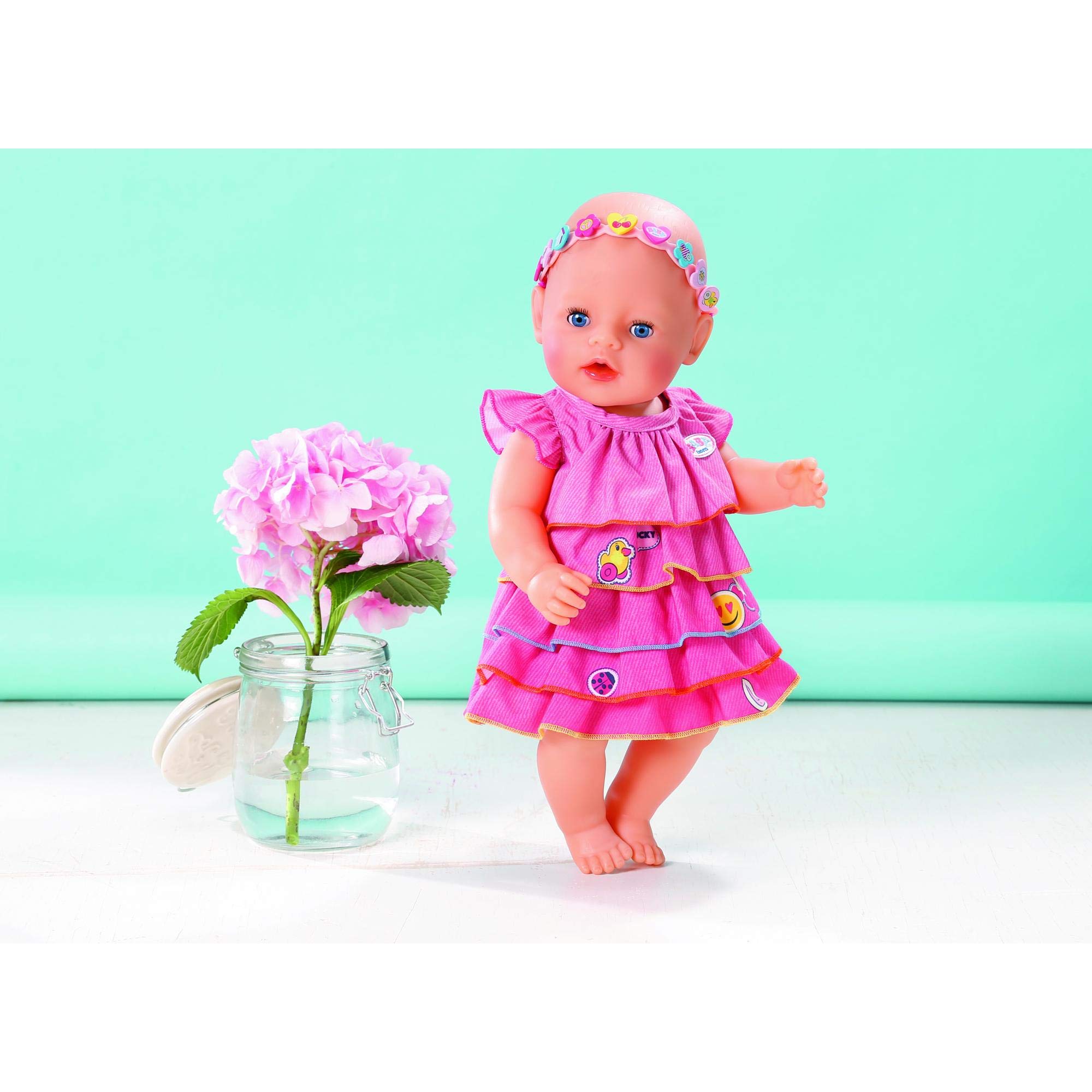 Luxury Baby Born Summer Dress Floral Pink - Doll Clothes for Playtime