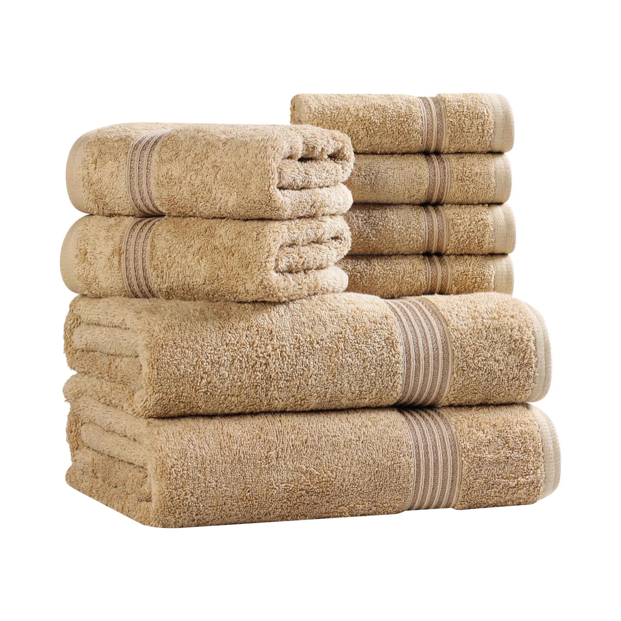 Premium Heritage Egyptian Cotton Plush Heavyweight 8-Piece Bath Towel Set - Ultra Soft & Absorbent for Spa, Luxury Hotel & Home Bathroom Use