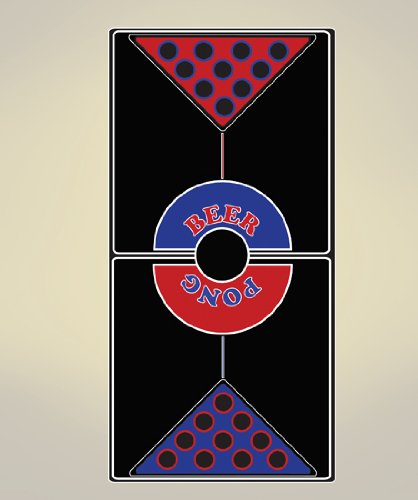 Premium Vinyl Wall Decal Sticker for Beer Pong Table - 3ft x 6ft with 10 Cup Markers | JH166 | Perfect for Game Rooms, Parties & College Dorms