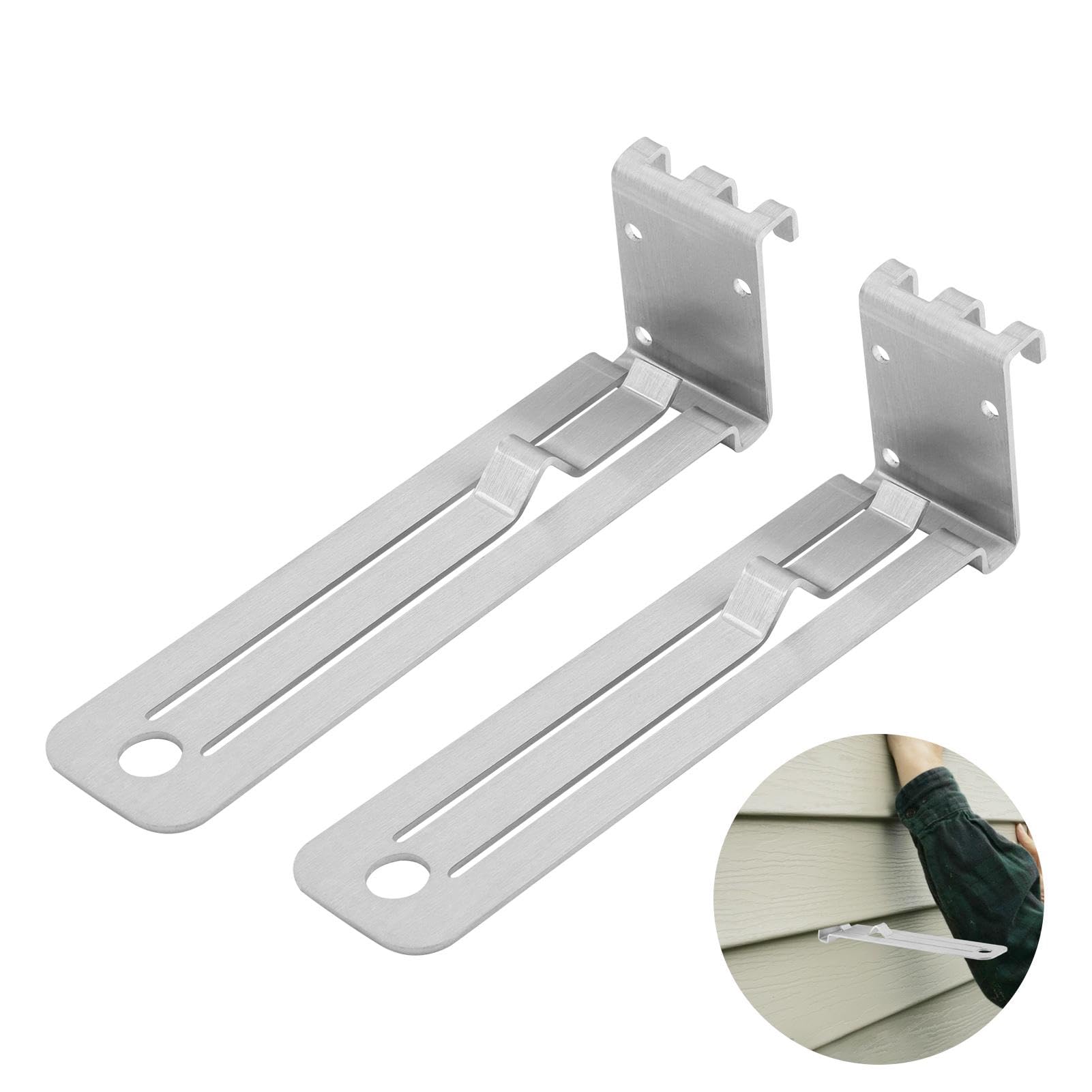 2-Piece Stainless Steel Siding Gauge Tool Set for 5/16-Inch Fiber Cement Board Installation - Durable Silver Siding Measurement Tool for Professional Contractors & DIY Home Improvement Projects