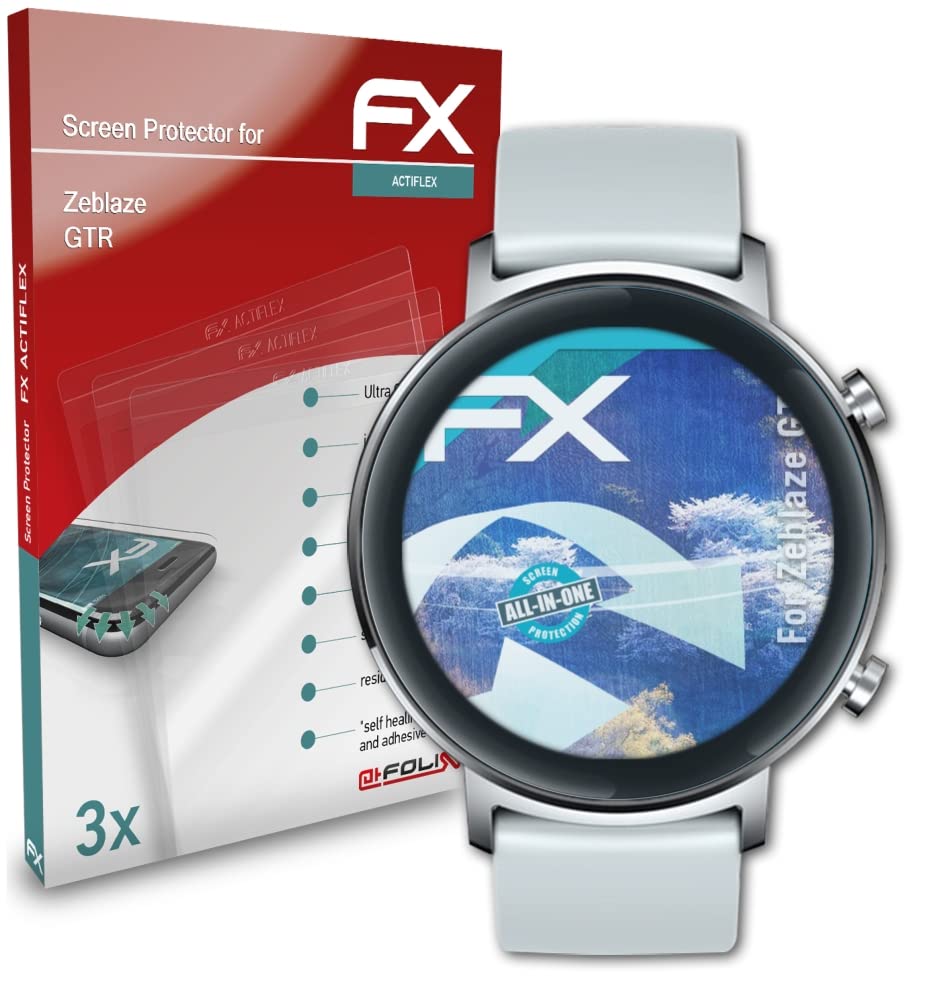 Zeblaze GTR Screen Protector - 3 Pack Ultra Clear Flexible HD Film | Anti-Scratch & Bubble-Free | Perfect for Outdoor Sports, Work & Daily Smartwatch Protection
